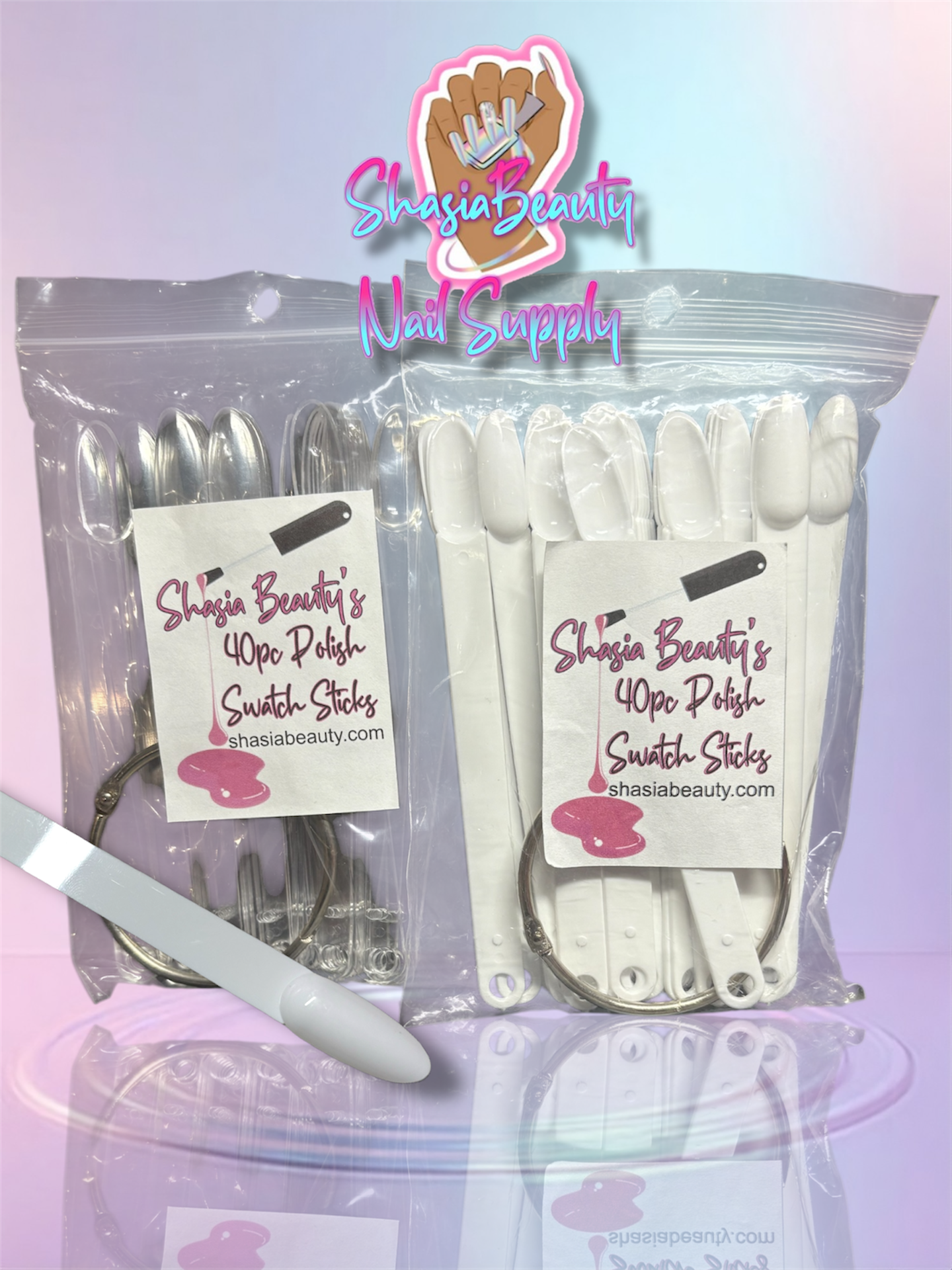 Oval Nail Display Swatch Sticks 40pc Set