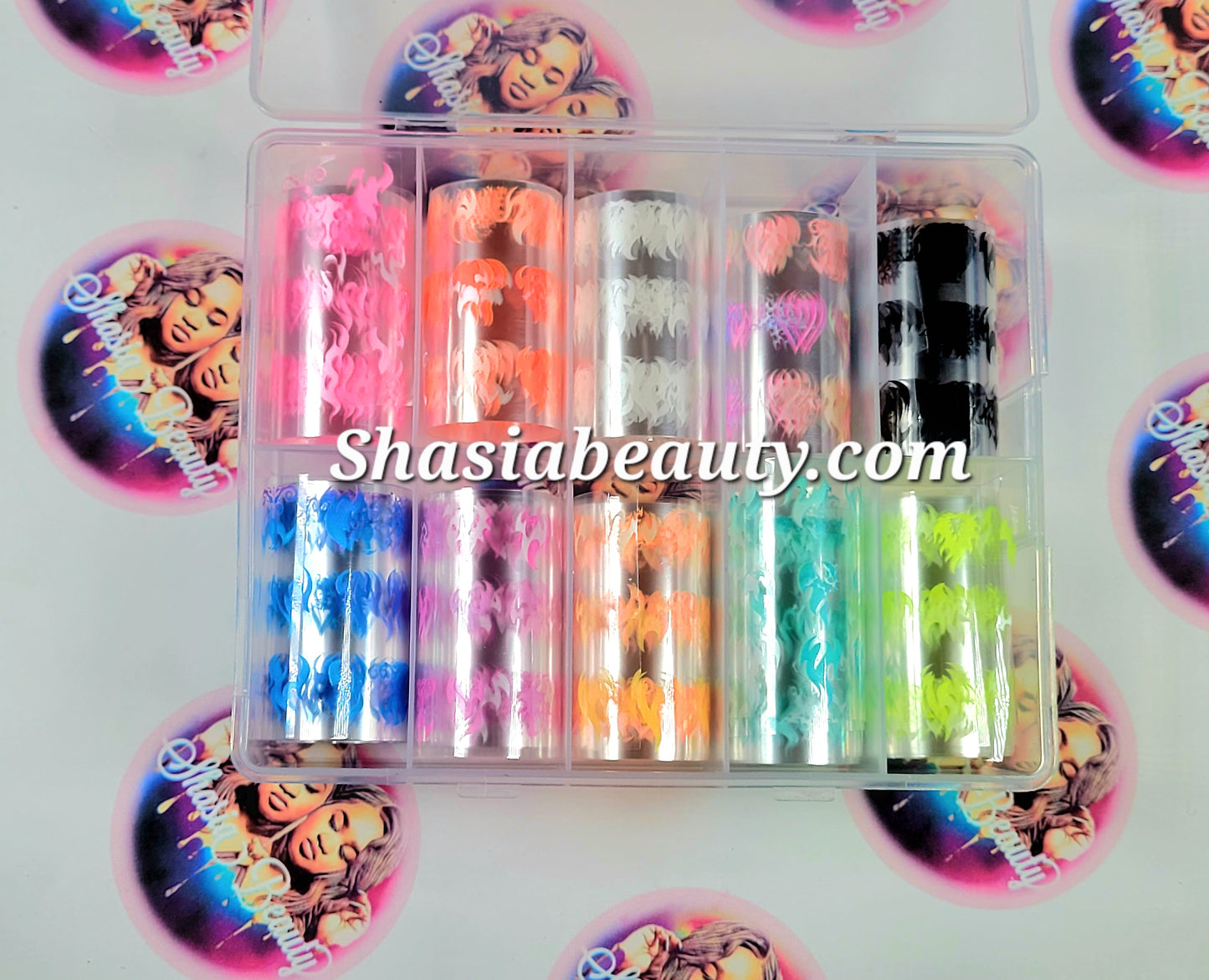Neon Flames Nail Foil Box