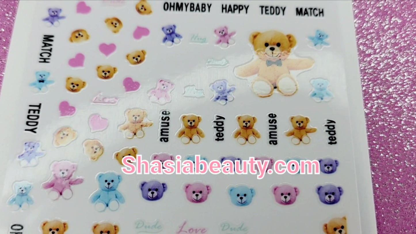 Oh My Teddy Bear Nail Stickers