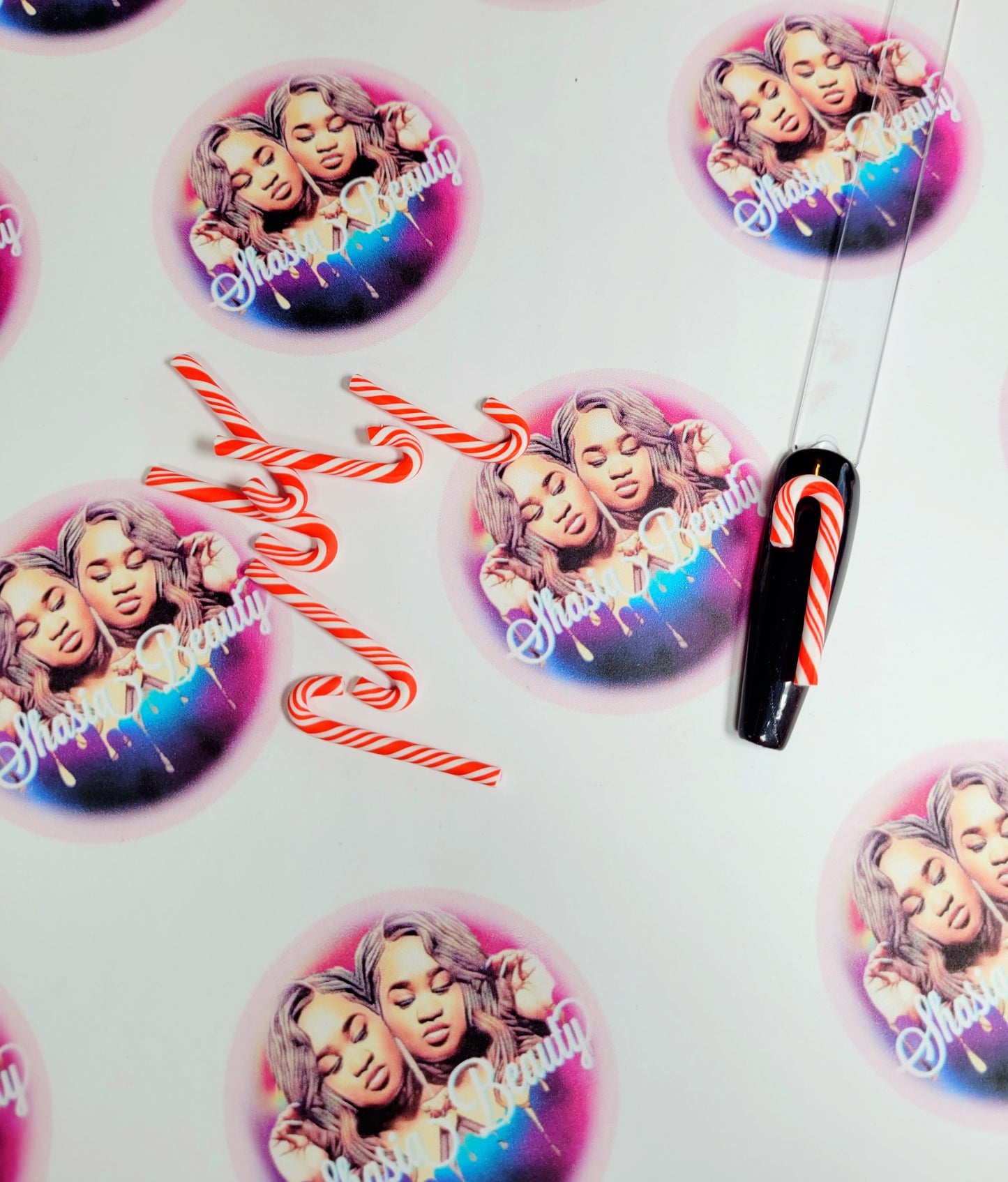 XL Candy Cane Xmas Nail Charms