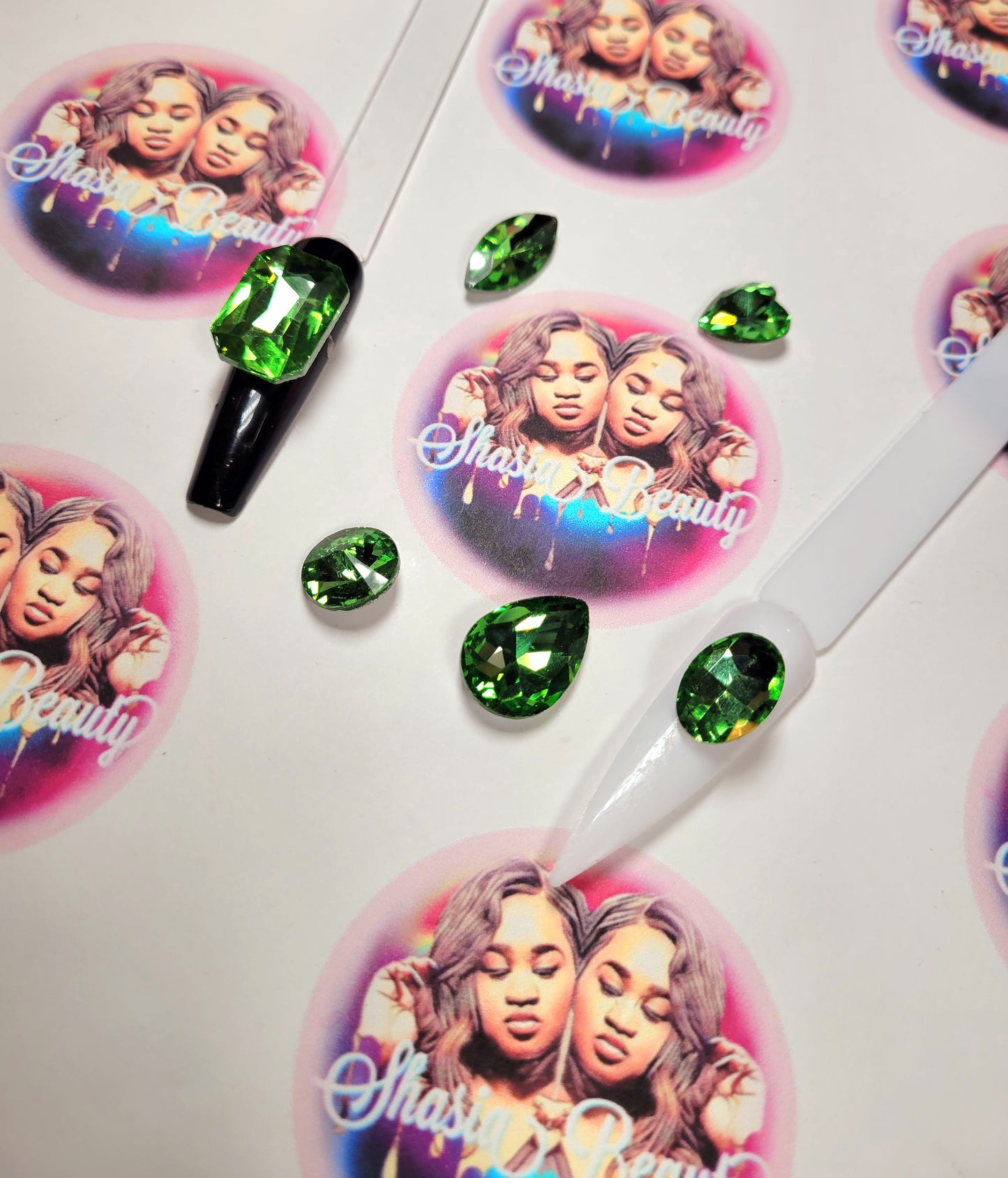 XL Green Peridot Glass Rhinestones