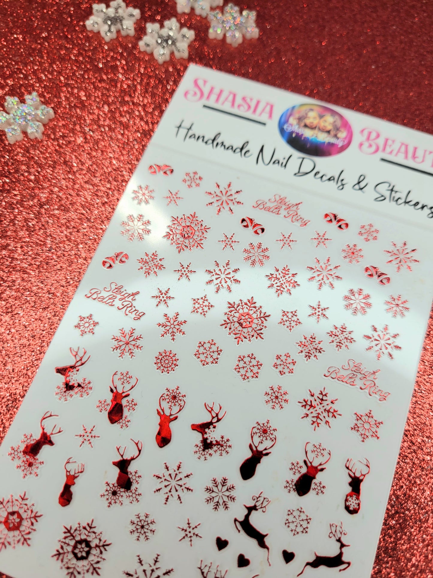 Sleigh Bell Ring Xmas Nail Stickers!