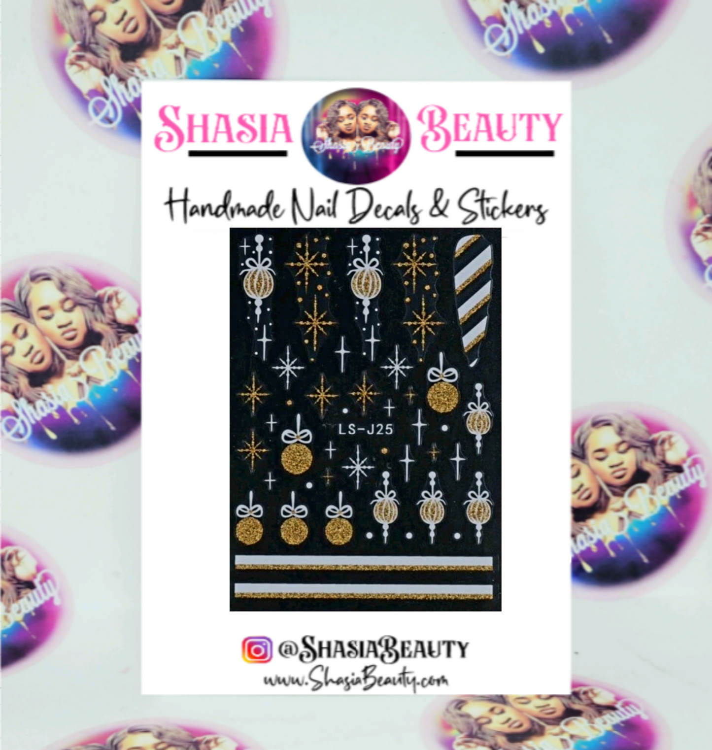 Glitzy Xmas Ornaments Nail Stickers