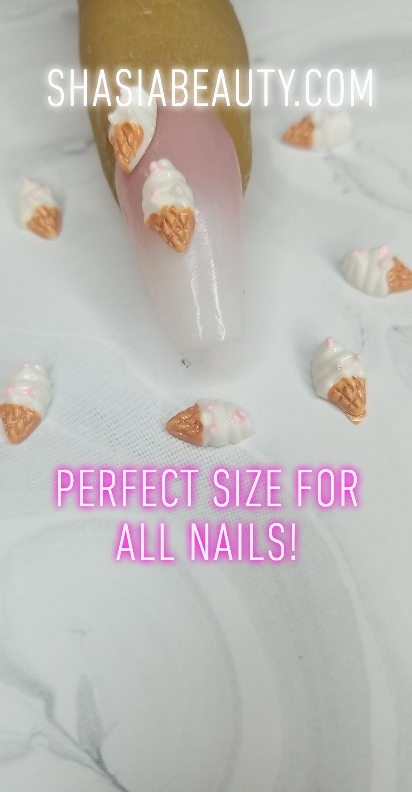 Ice cream cone 10pc Nail Charms