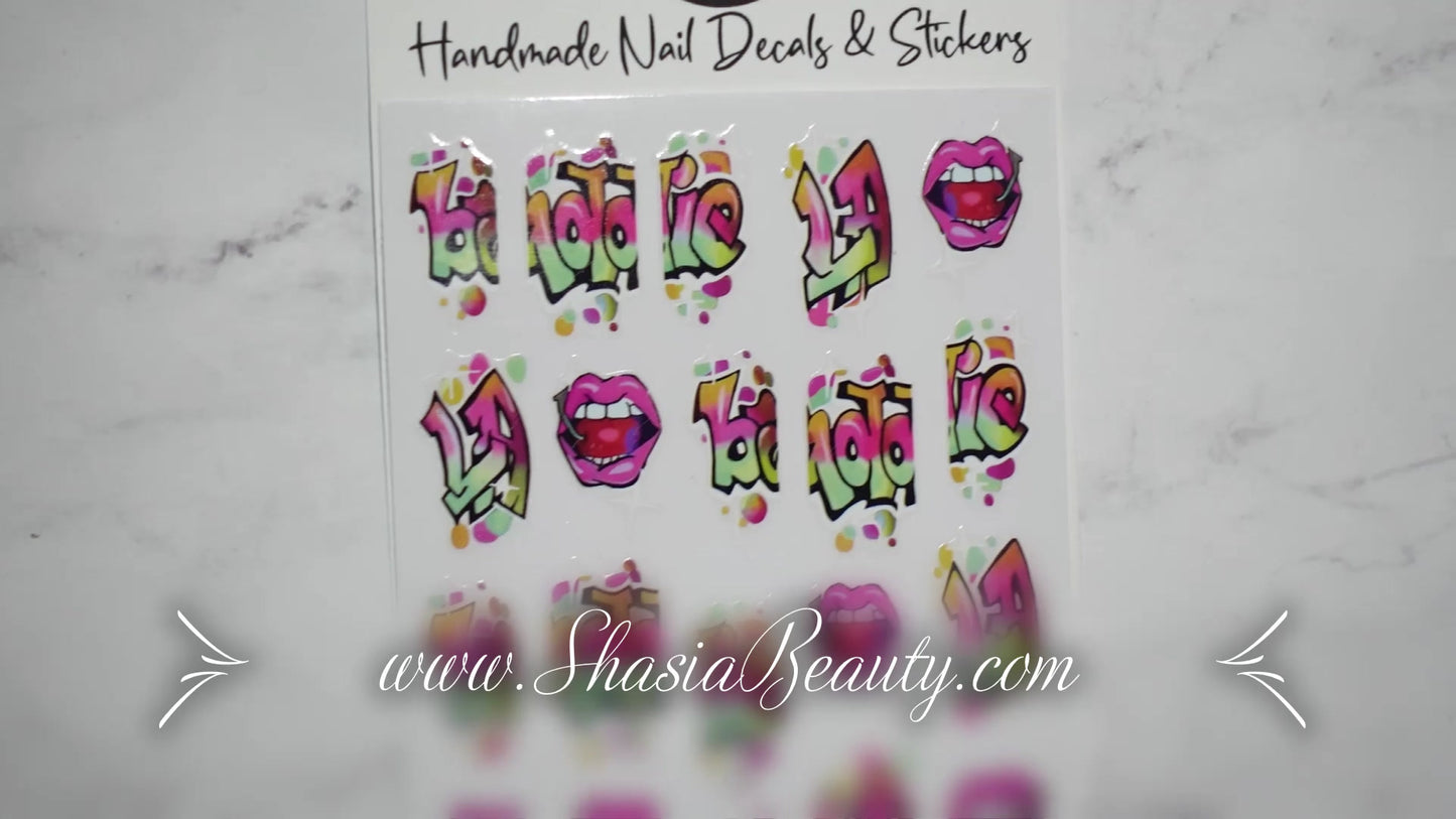 Baddie Graffiti Nail Decal