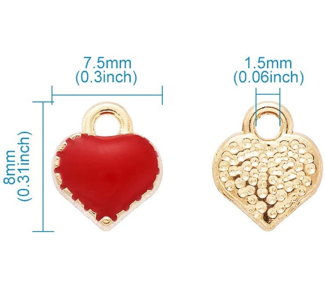 Heart Lockett Nail Charms 5pc