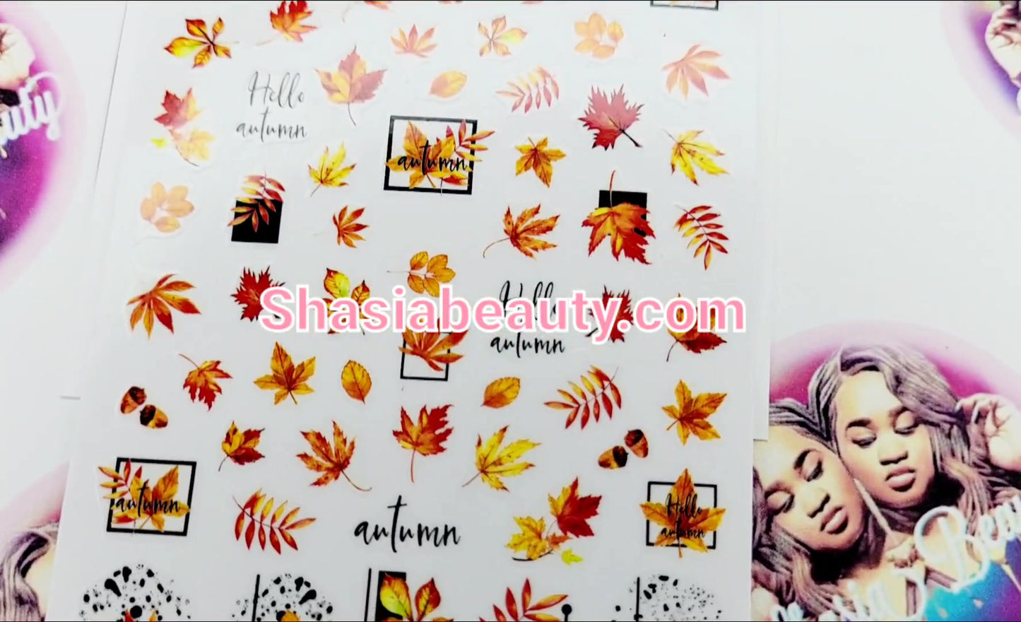 Hello Autumn Leaves Fall Nail Stickers