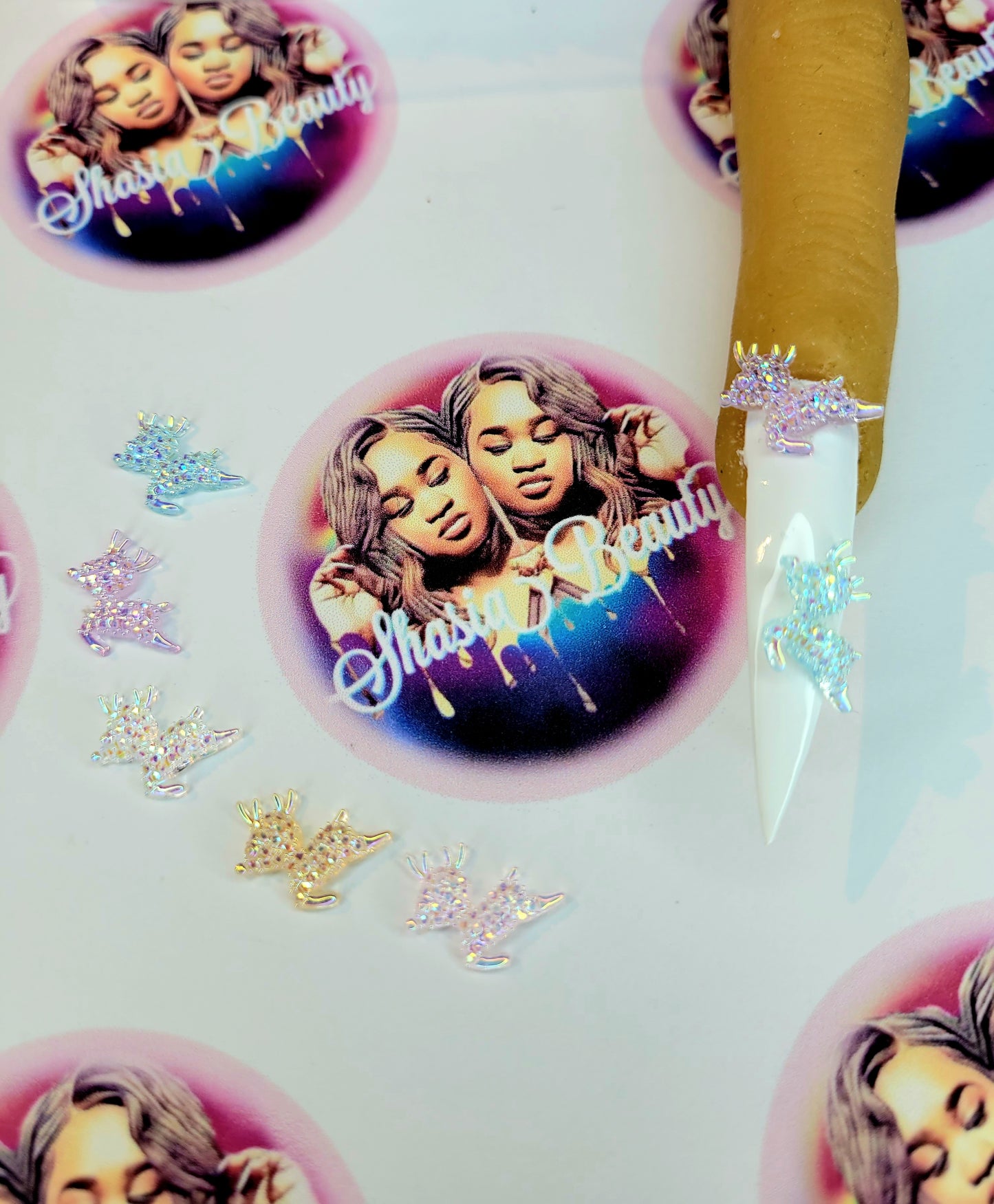 Reindeer Bling Xmas Nail Charms 20pc