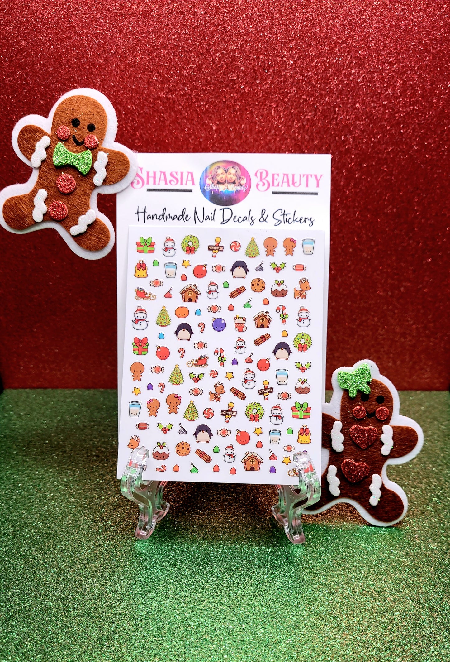 Kawaii Christmas Character Nail Stickers