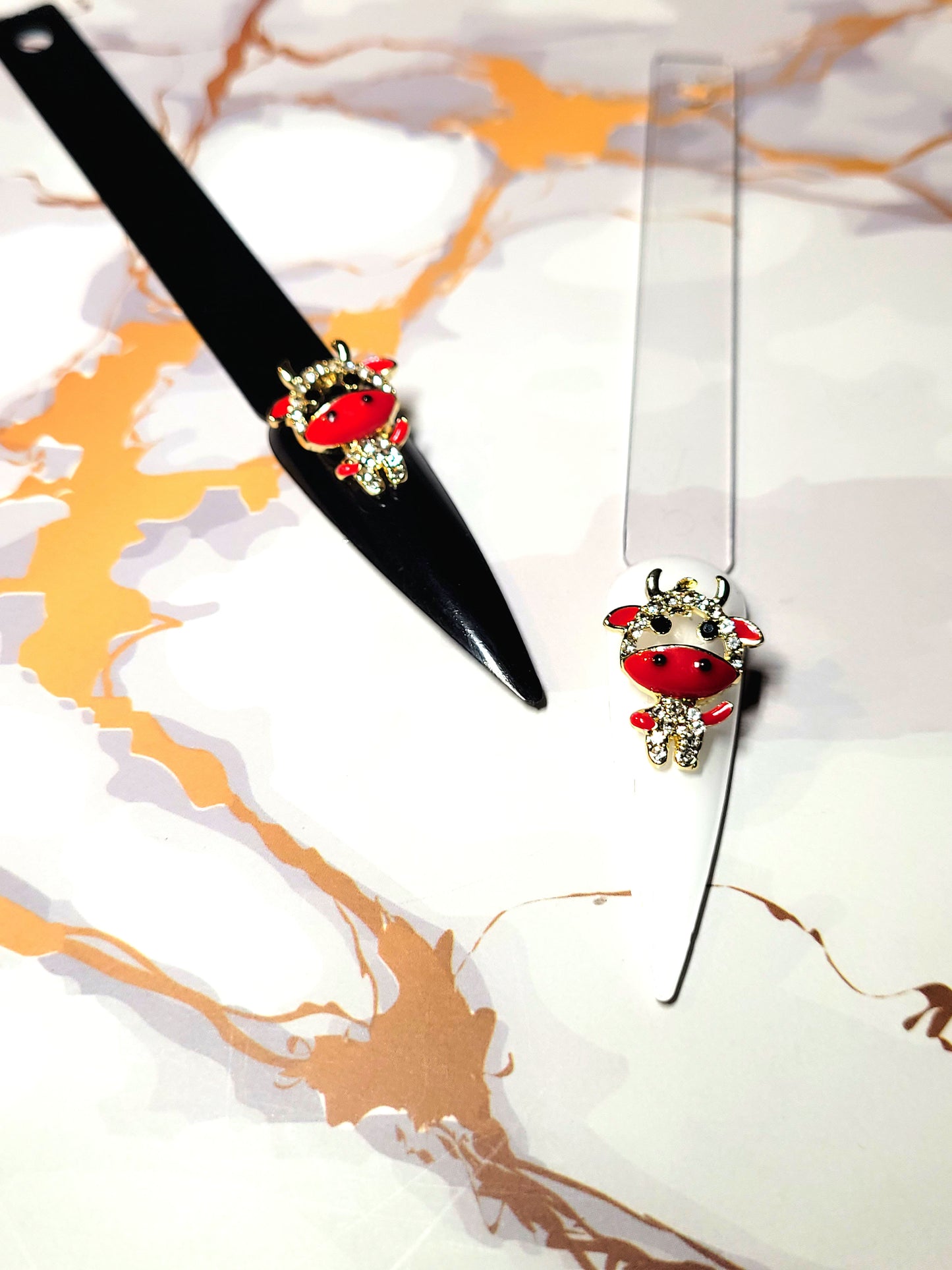 Bling Cow Nail Charms