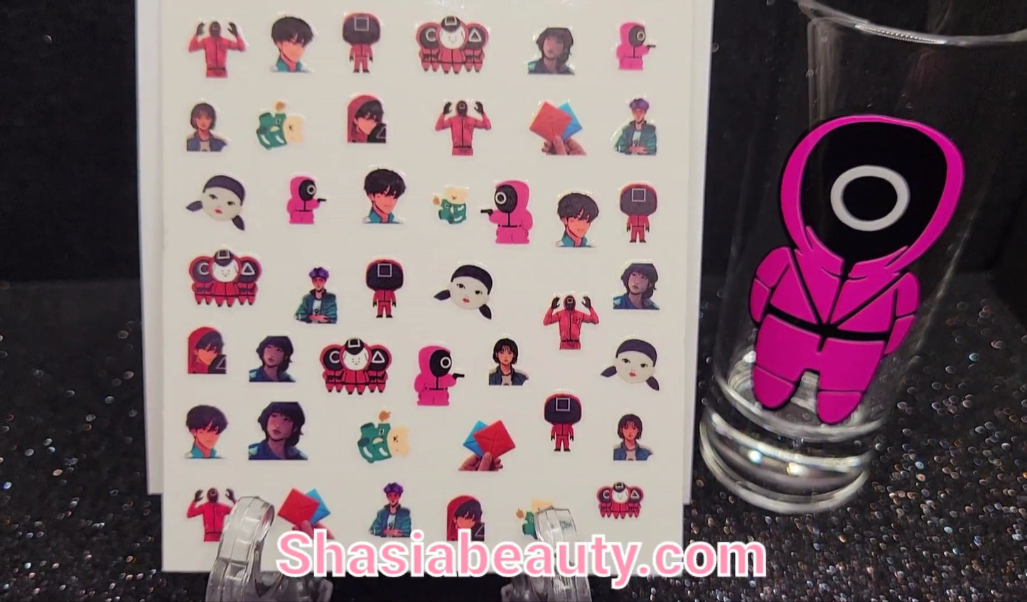 Squid Game Nail Stickers