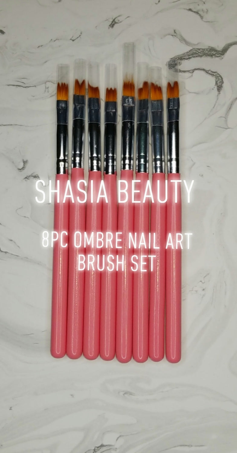 Ombre Flower Nail Art Brush 8pc Set