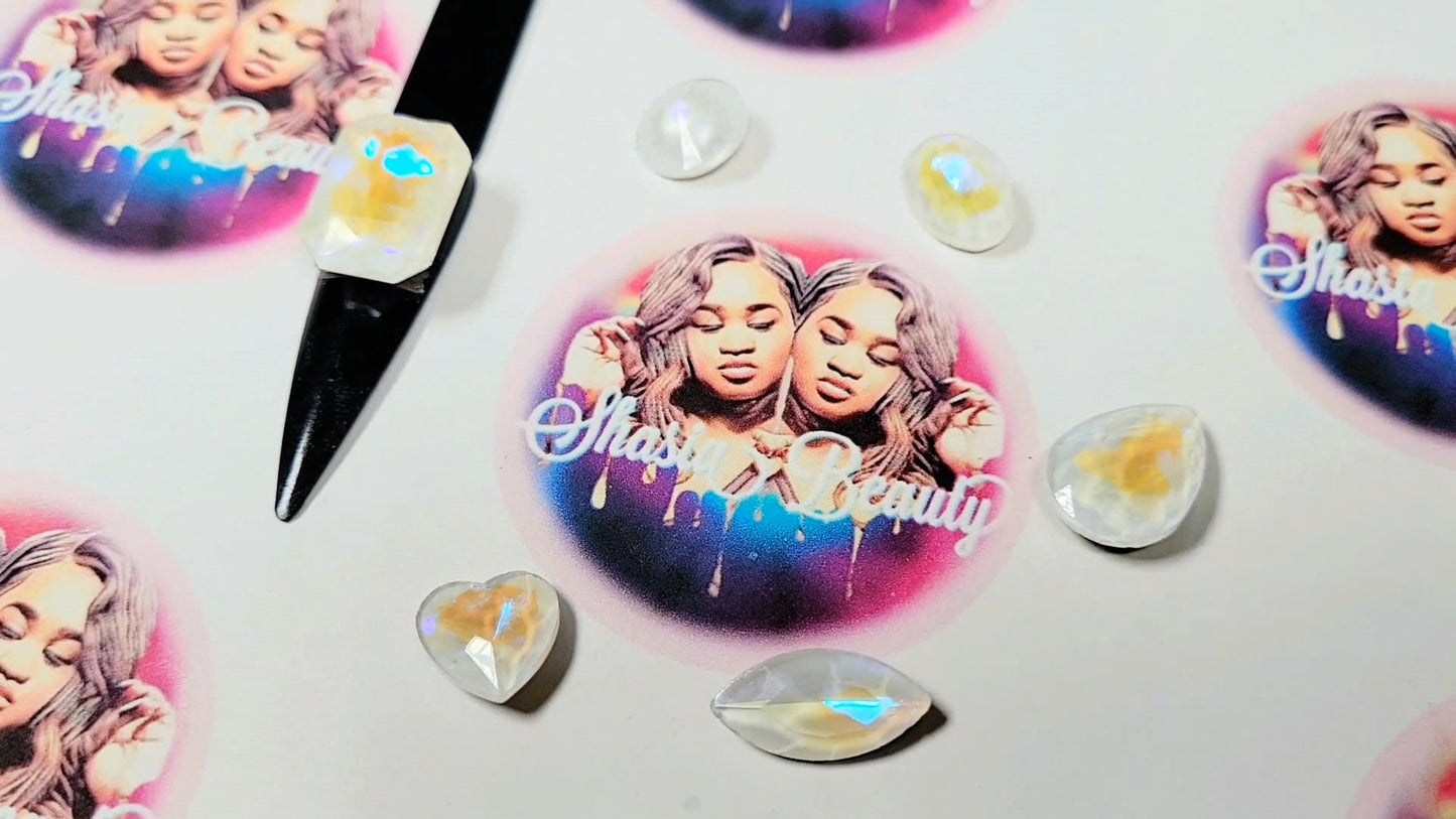 Yellow Opalescent XL Bling Glass Nail Rhinestone