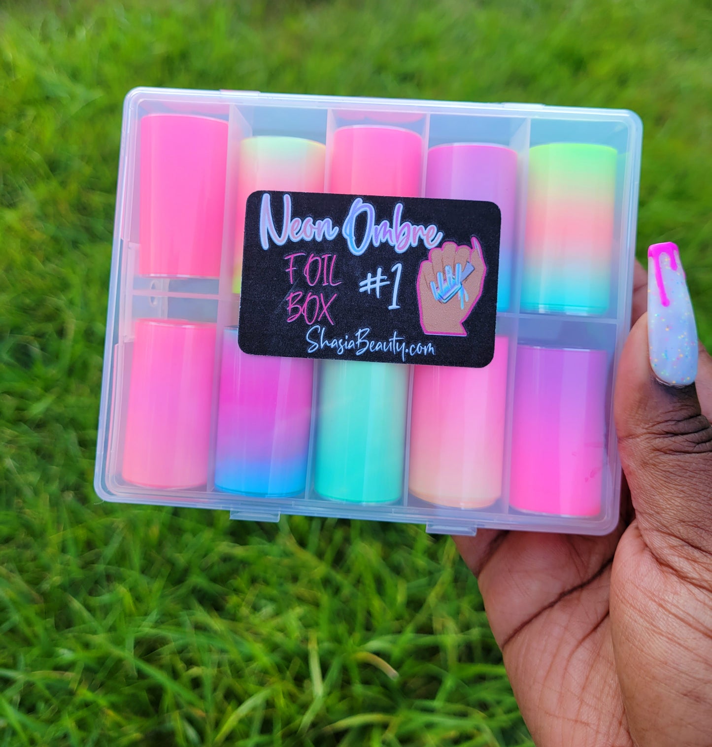 Neon Ombre Pink Foil Box #1