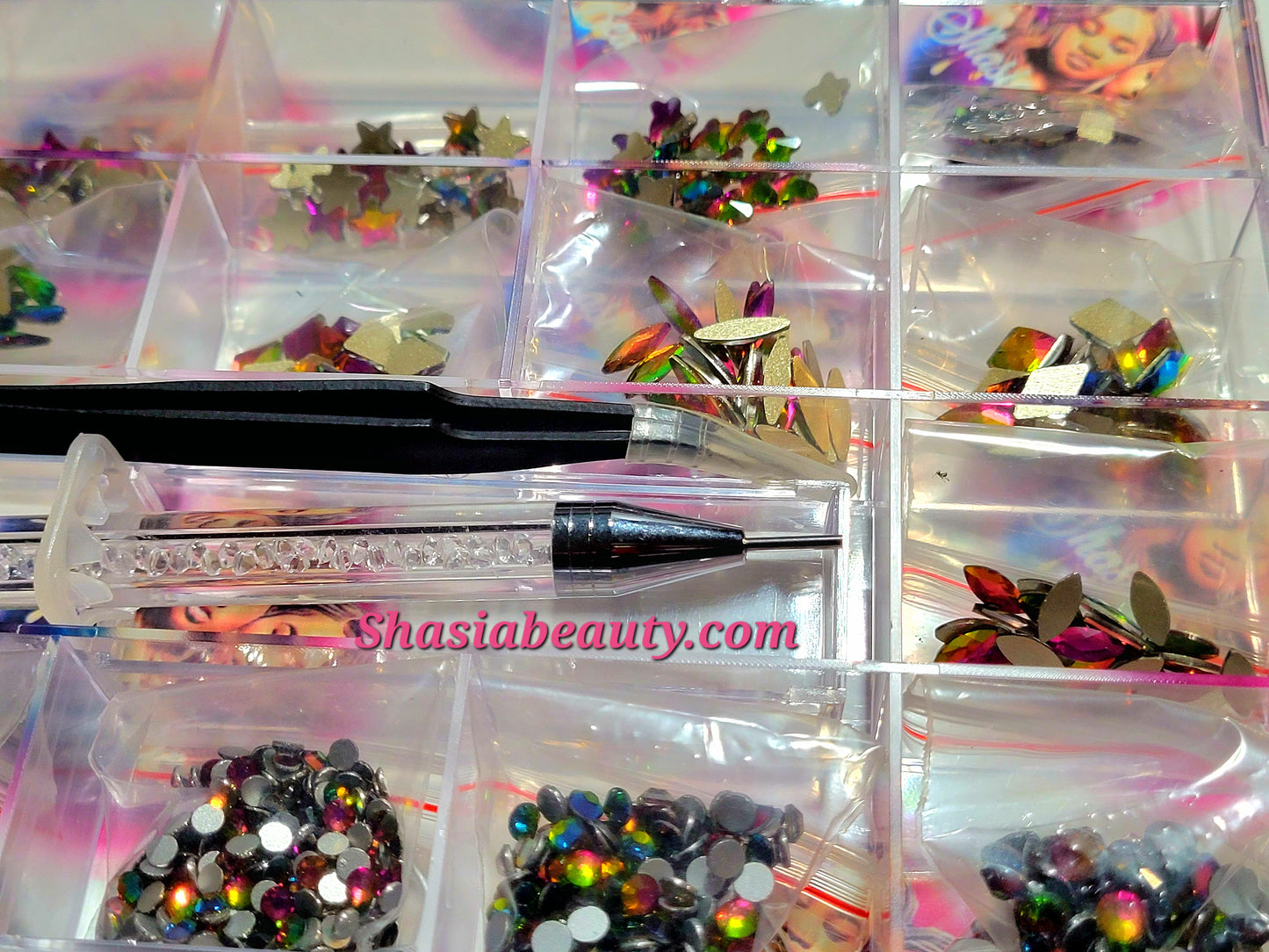 Pink Rainbow Nail Bling Kit