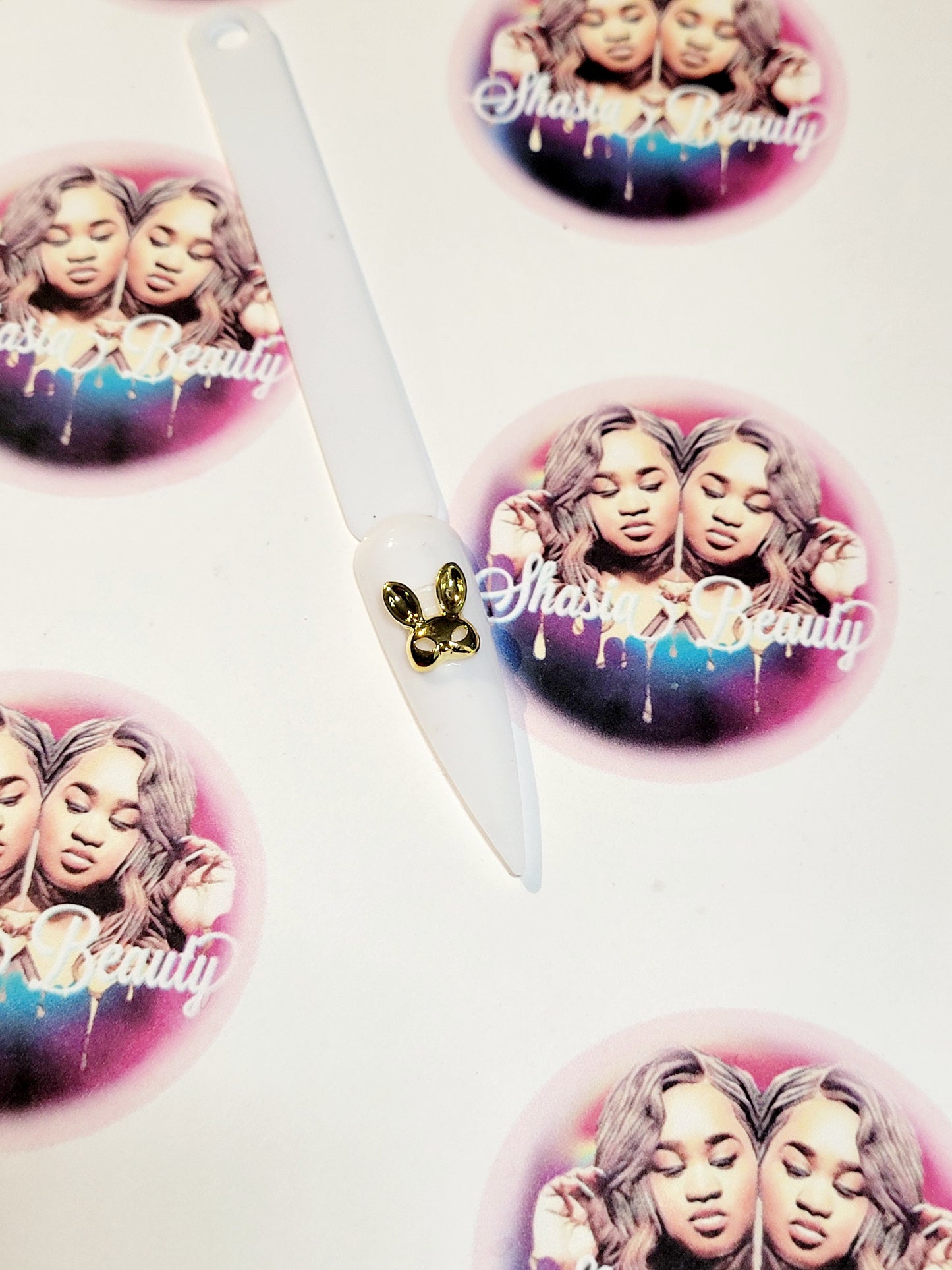 Bunny Mask Gold Nail Charm #014