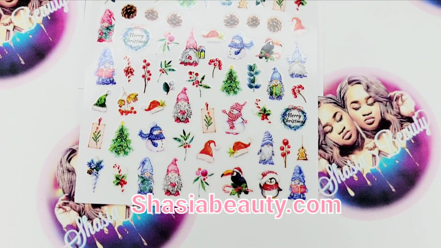 Christmas Gnomes Nail Sticker