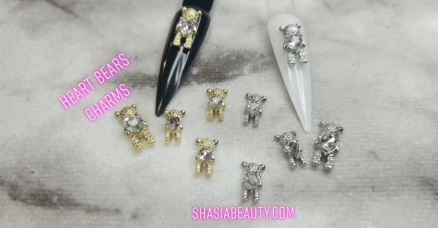 Bear Bling Nail Charms