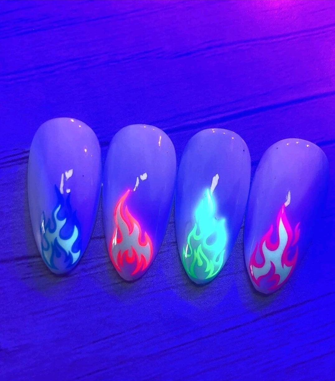 Neon Flame Nail Stickers|Glow Stickers