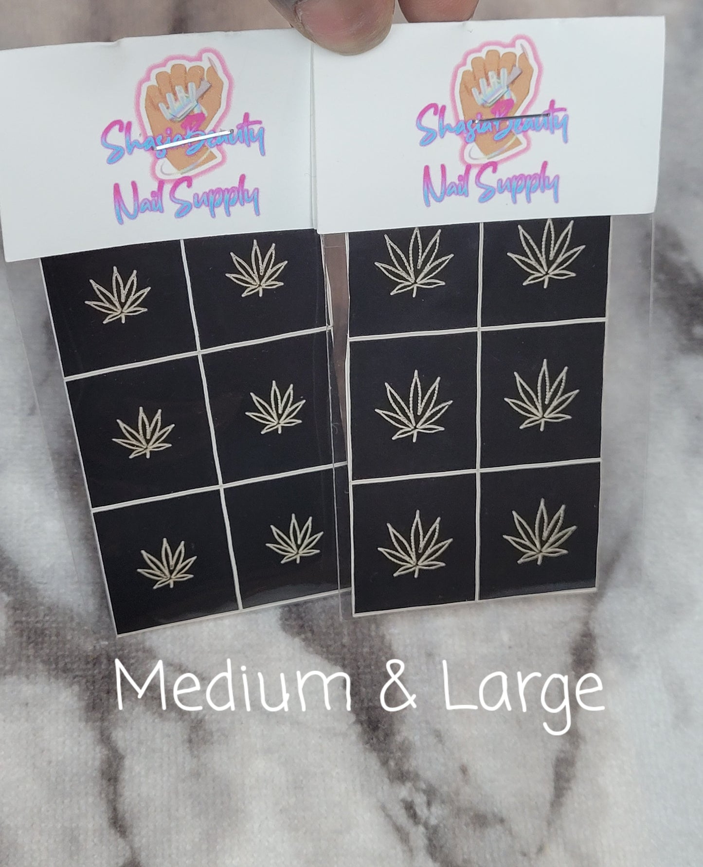 420 Leaf Nail Stencil