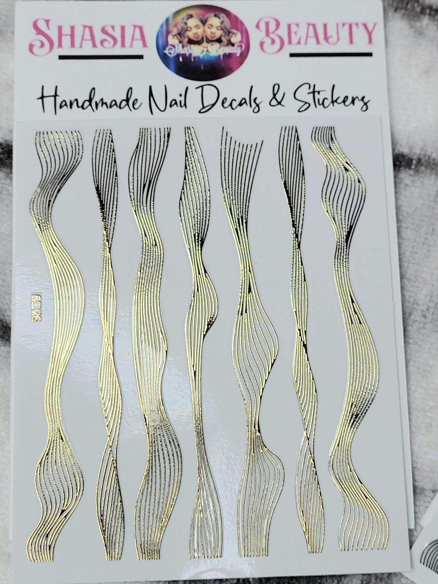 Metallic Waves Nail Stickers