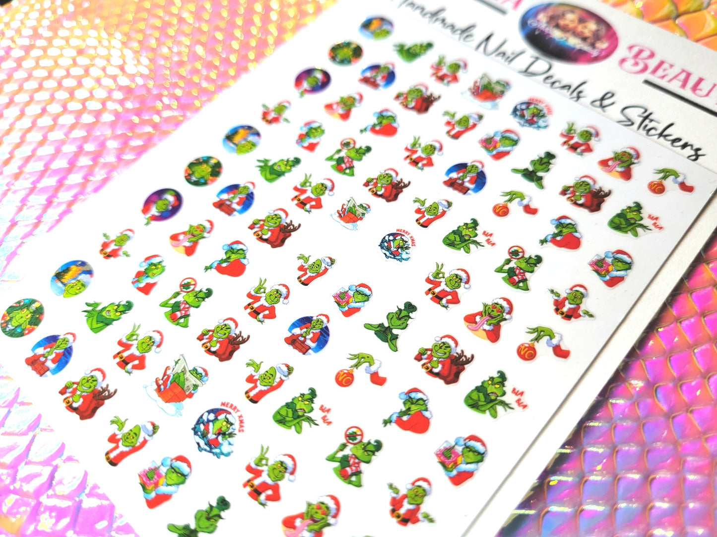 Grinch Xmas Nail Stickers