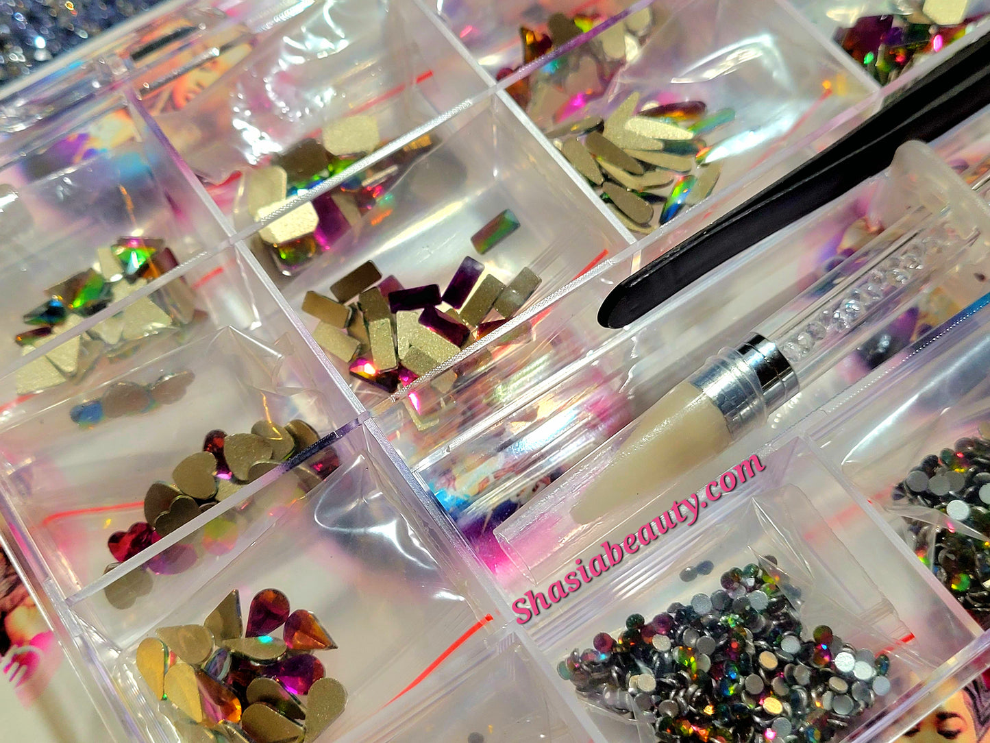 Pink Rainbow Nail Bling Kit