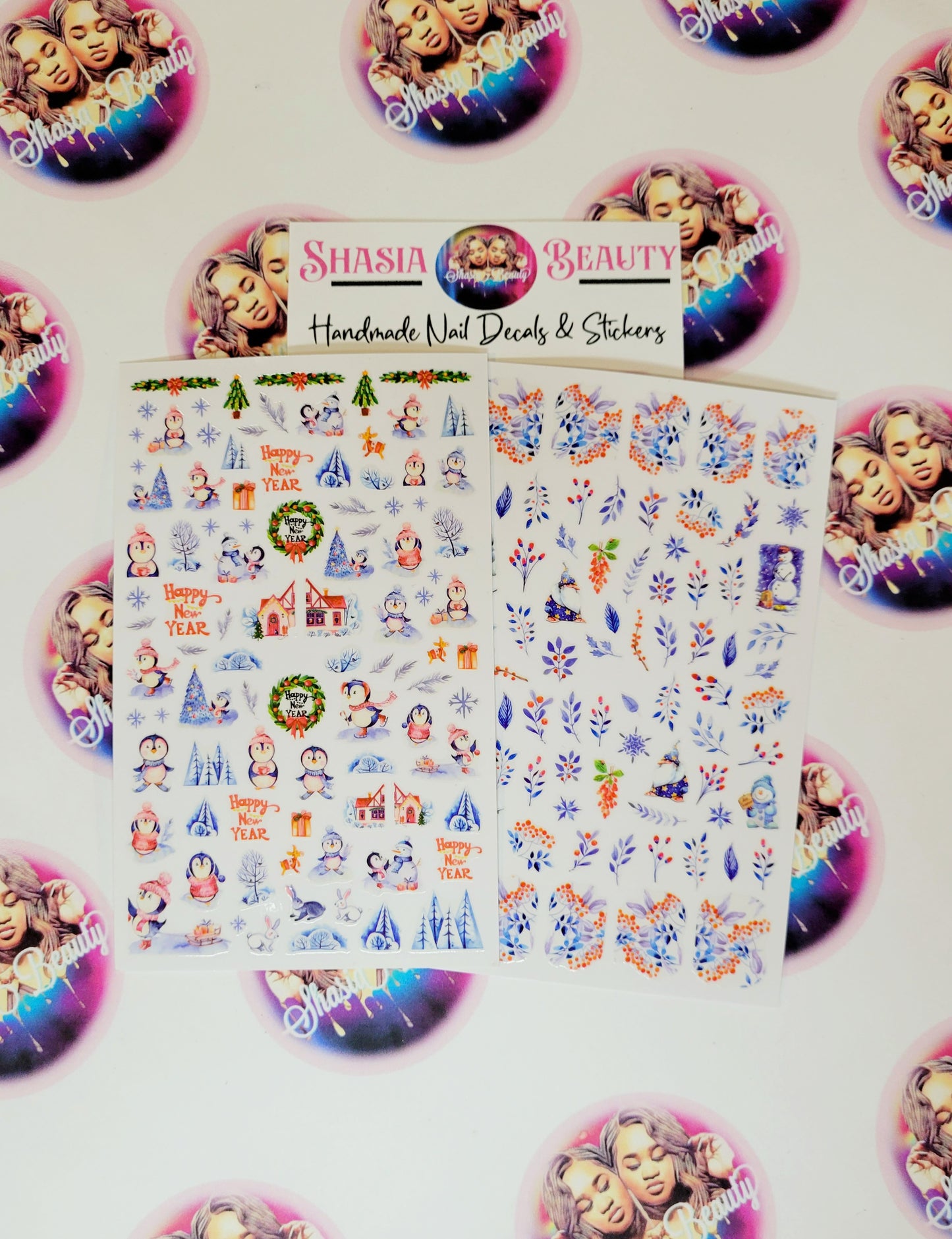 New Year Christmas Penguin Nail Sticker