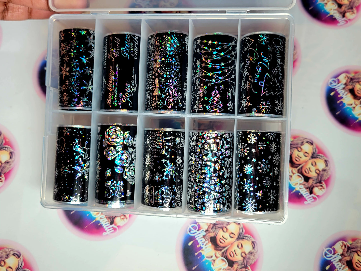 Holo Winter Christmas Theme Nail Foils