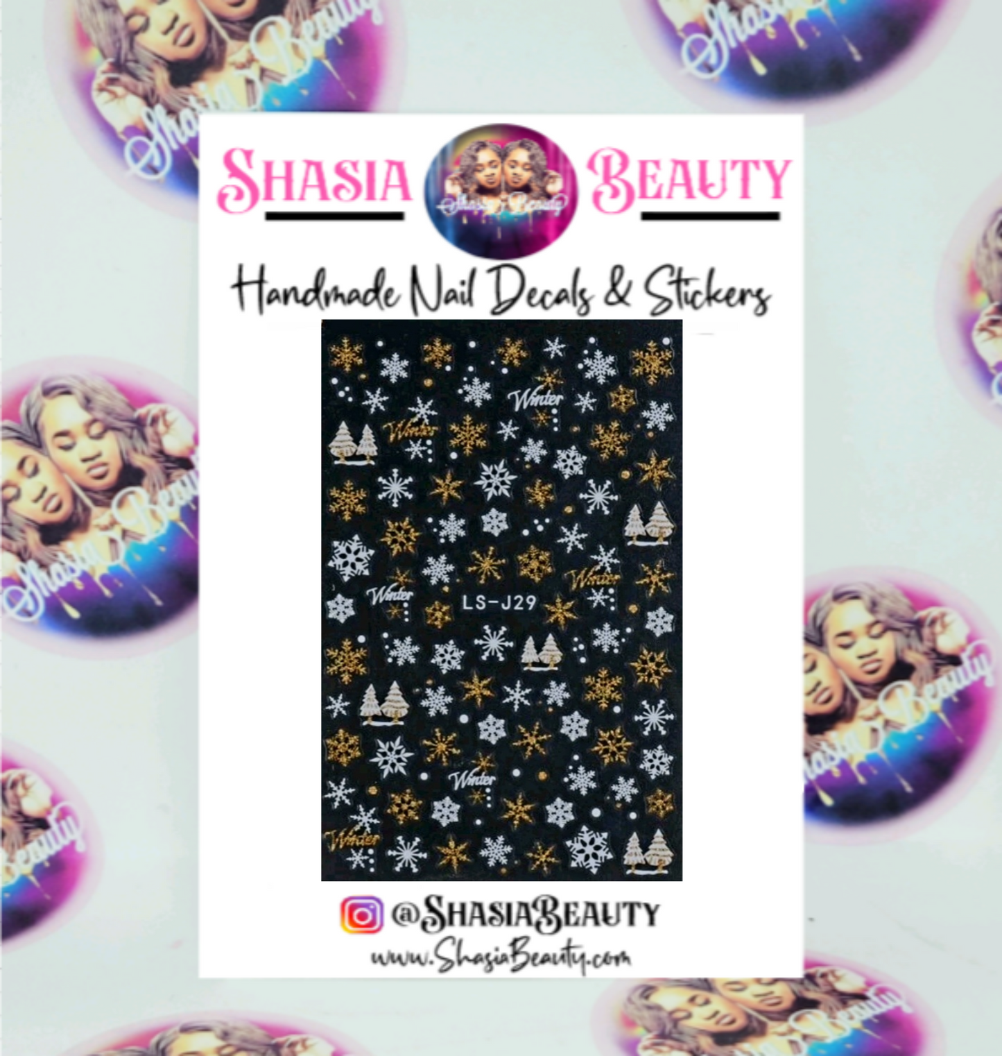 Glitzy Xmas Snowflakes Nail Stickers