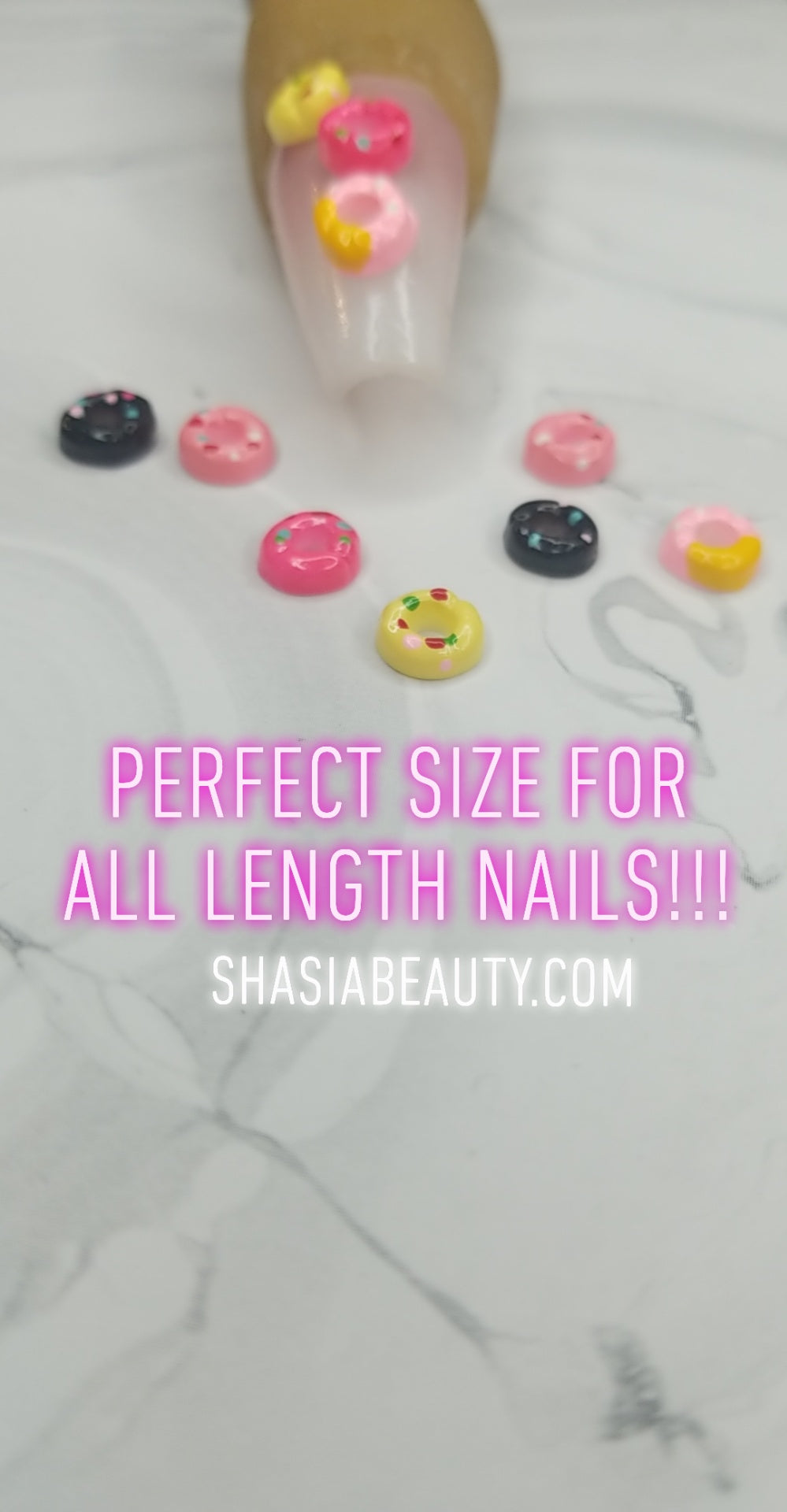 Mini Doughnut 10pc Nail Charms