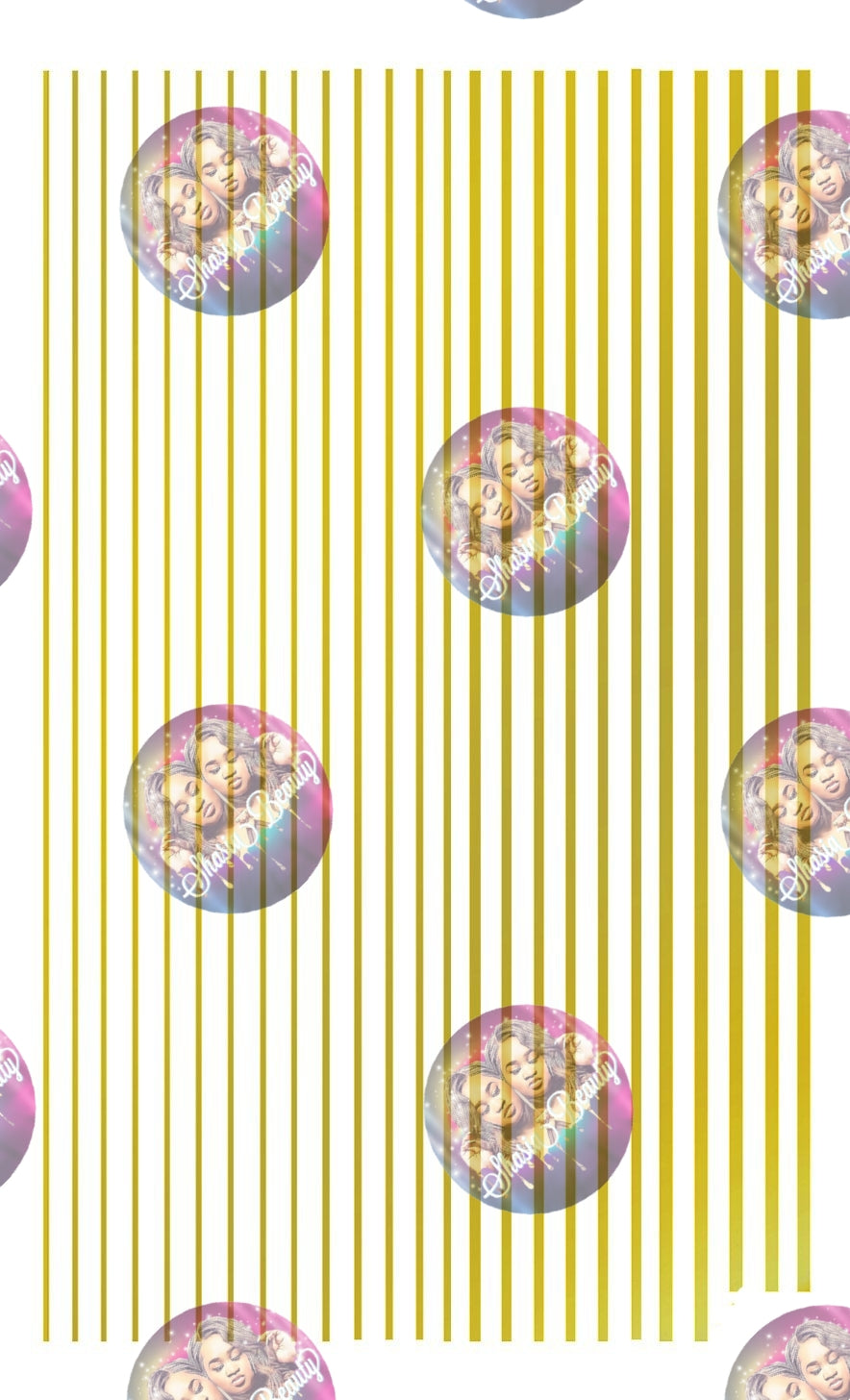 Gold Metallic Lines Nail Stickers