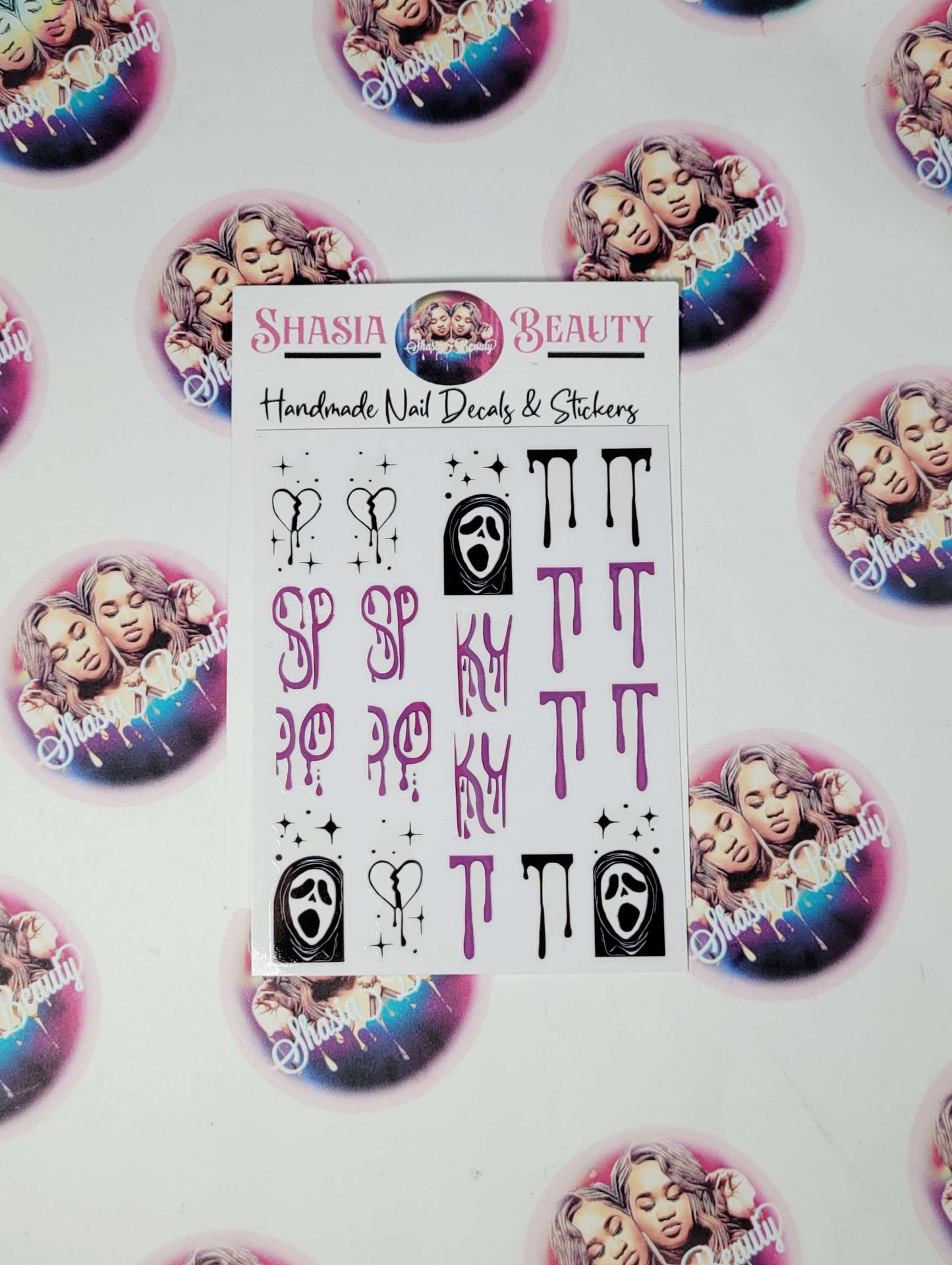 Spooky Scream Love Halloween Nail Stickers