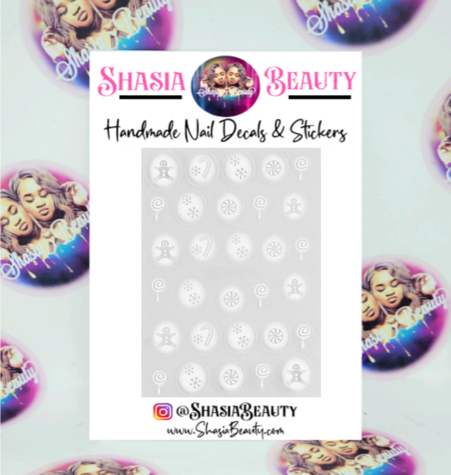 Gingerbread Candyland Airbrush Xmas Nail Stickers