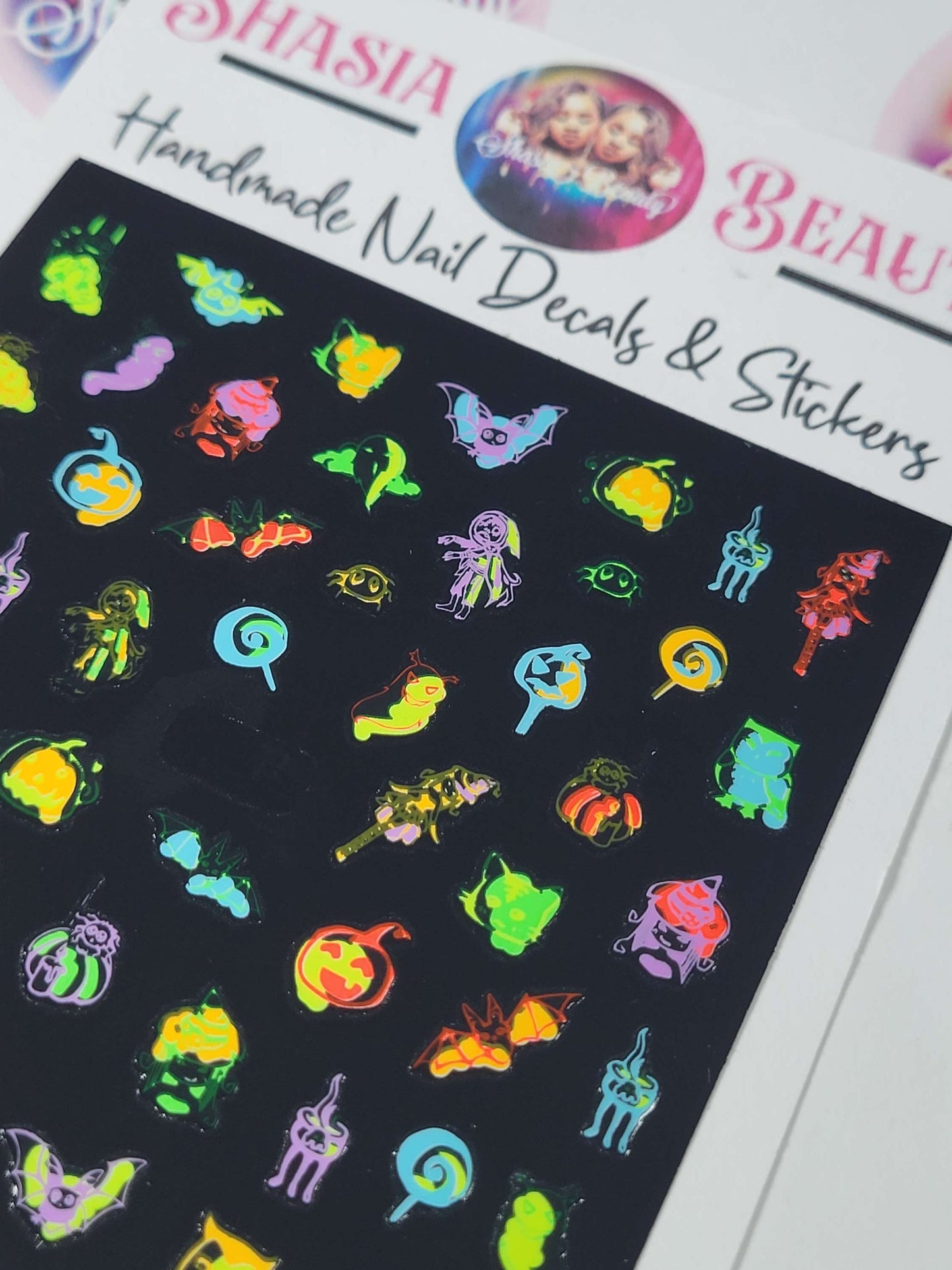 Creature Mix Halloween Nail Stickers | Spooky Nails| Backlight Reactive Na