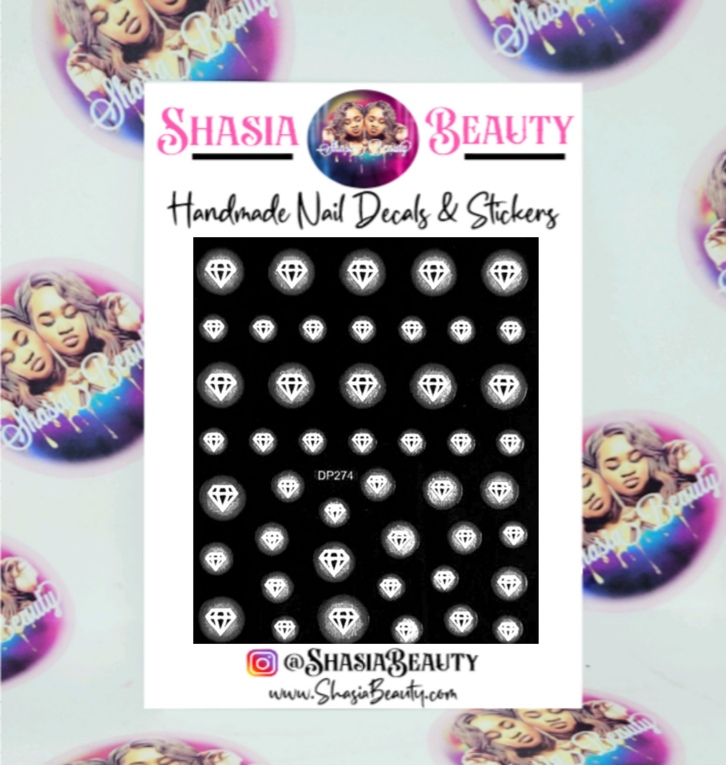 Diamond 3D Airbrush Nail Stickers