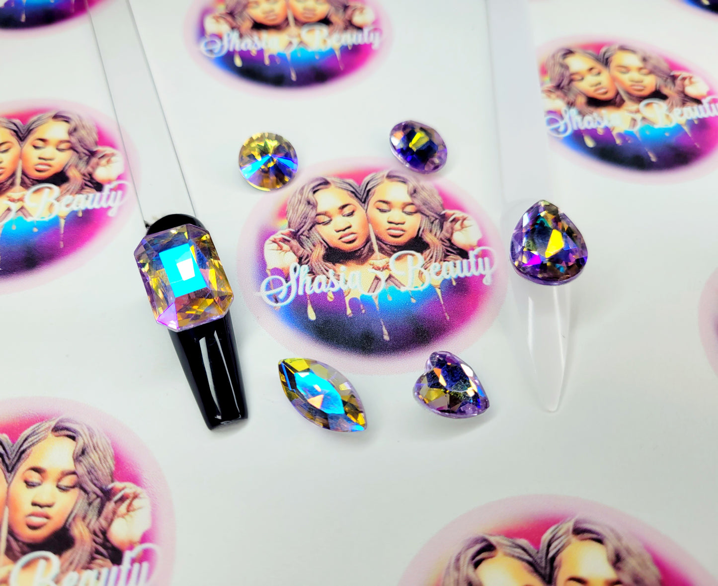 XL 3D Northern Lights Glass Rhinestones/ Big Bling