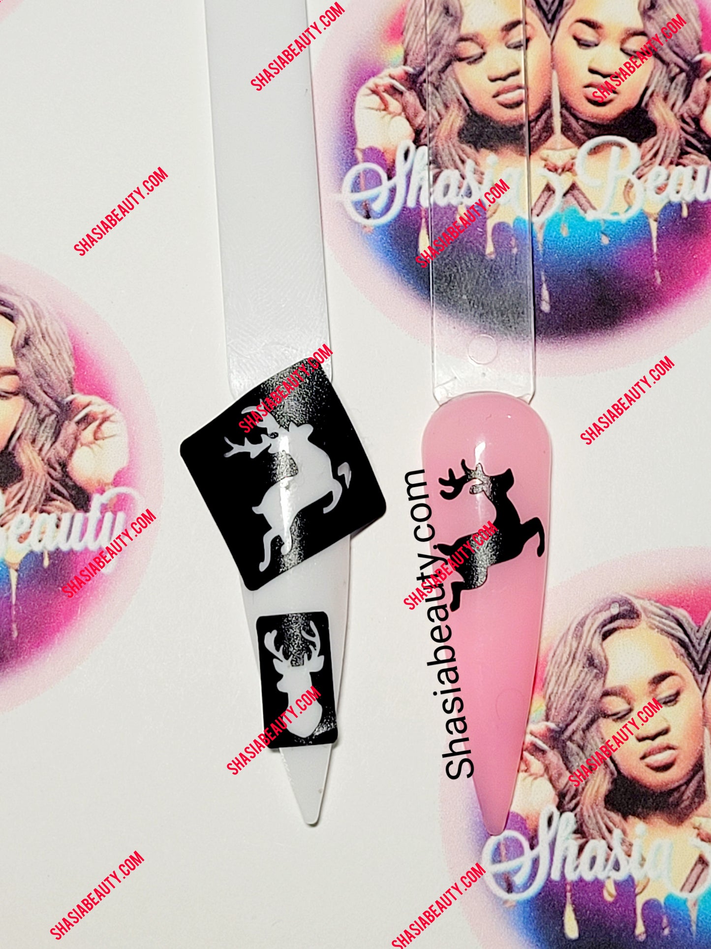 Reindeer Xmas Nail Stencils 8pc