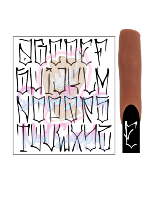 Cholo Letters Nail Decals