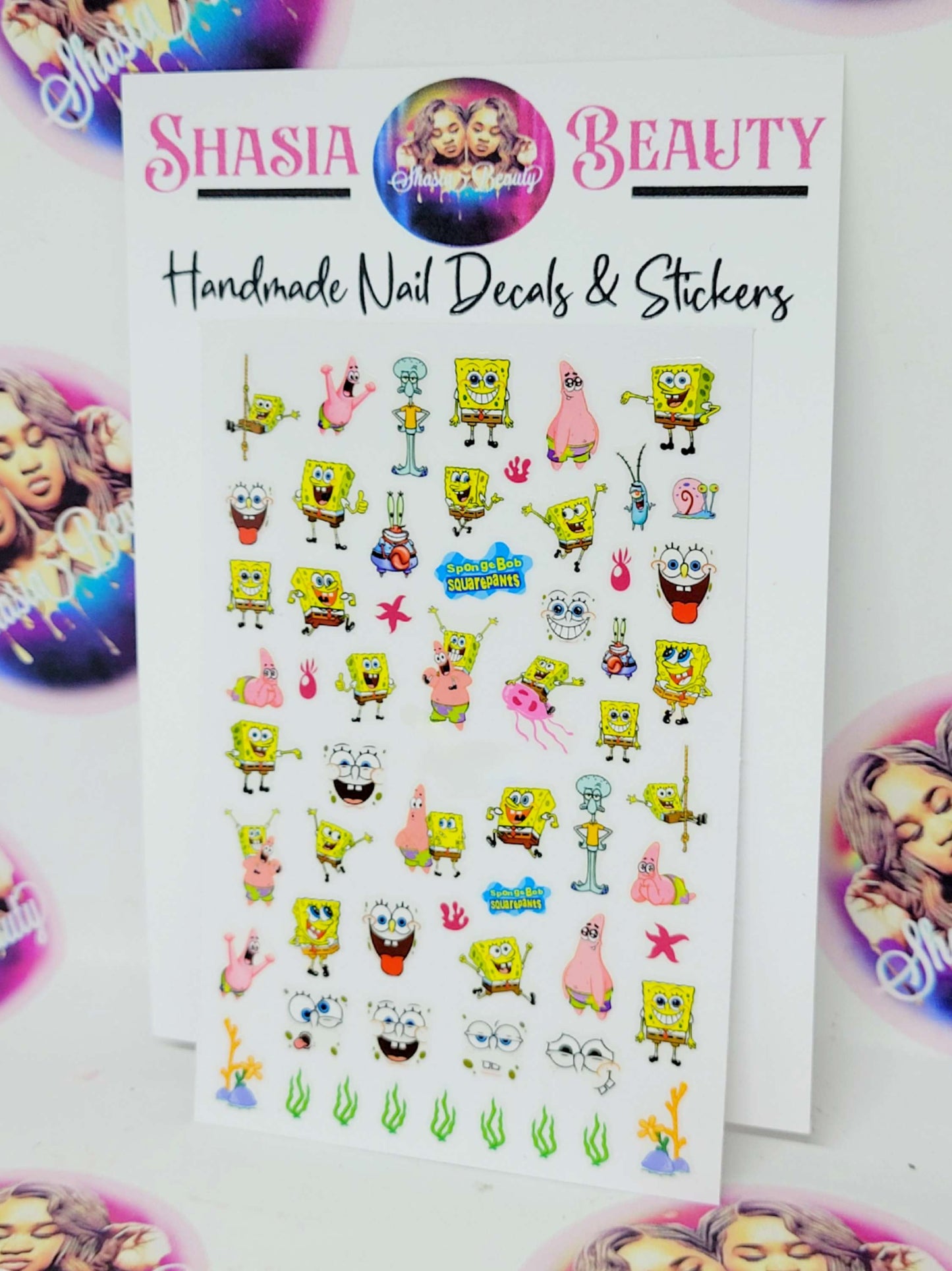 Spongebob and Patrick Cartoon Nail Stickers