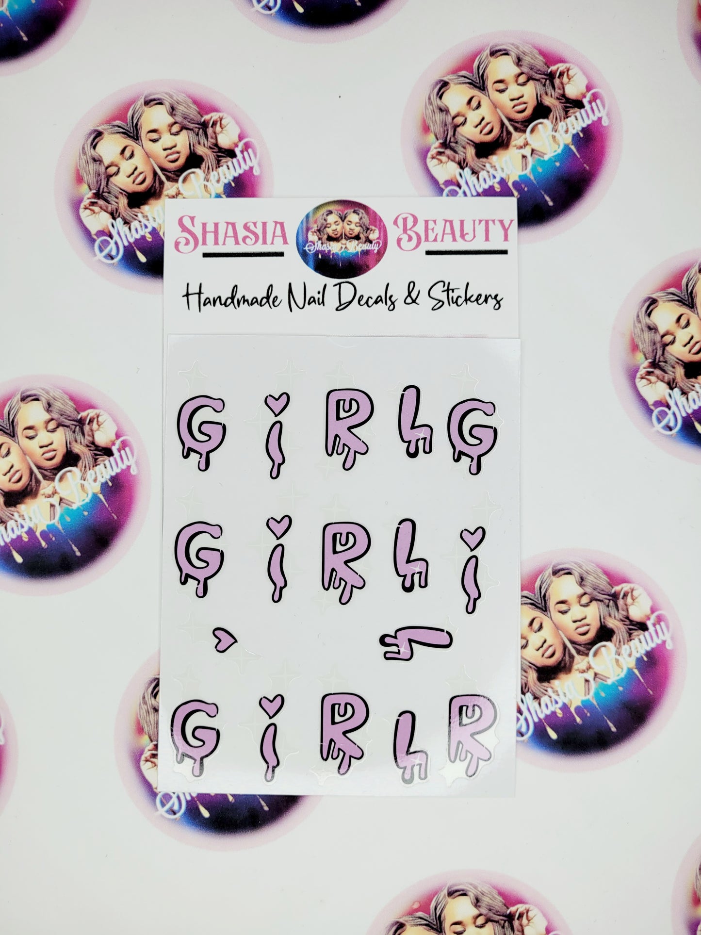 Girl Power Drip Nail Decals