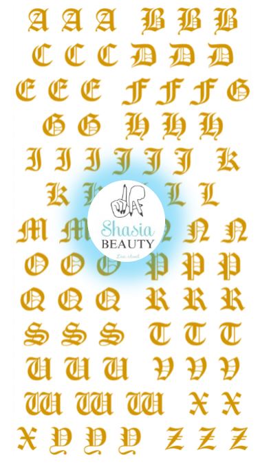 Old English Small Nail Decals
