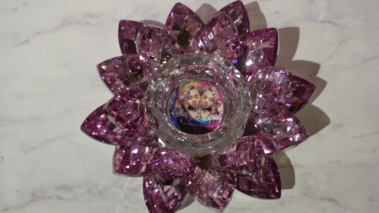 Pink Crystal Lotus Dappen Dish