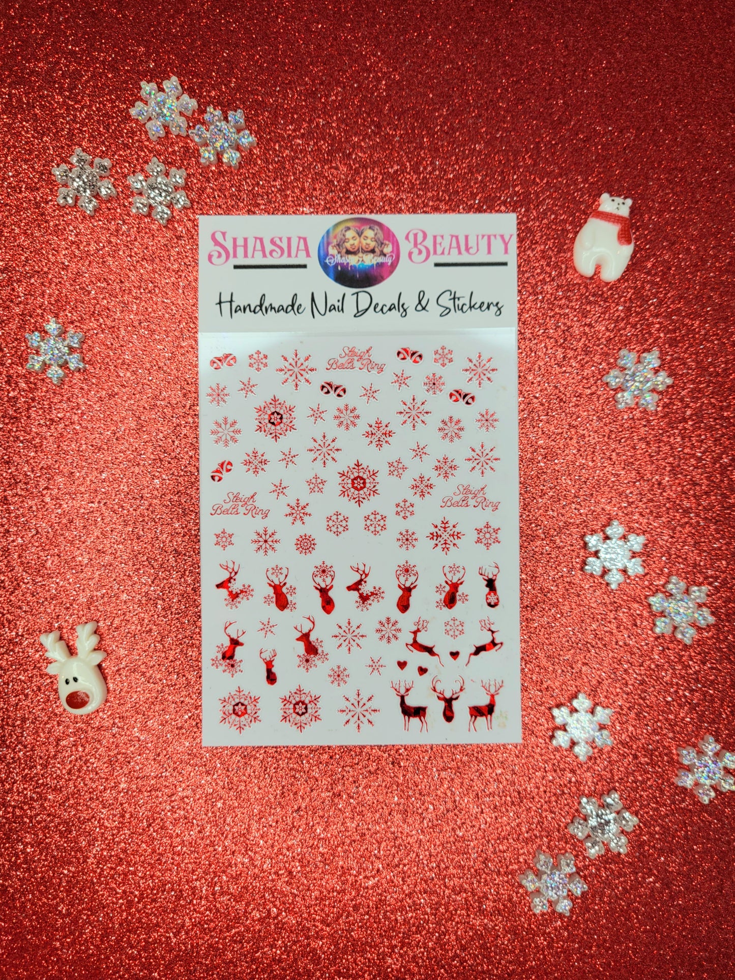 Sleigh Bell Ring Xmas Nail Stickers!