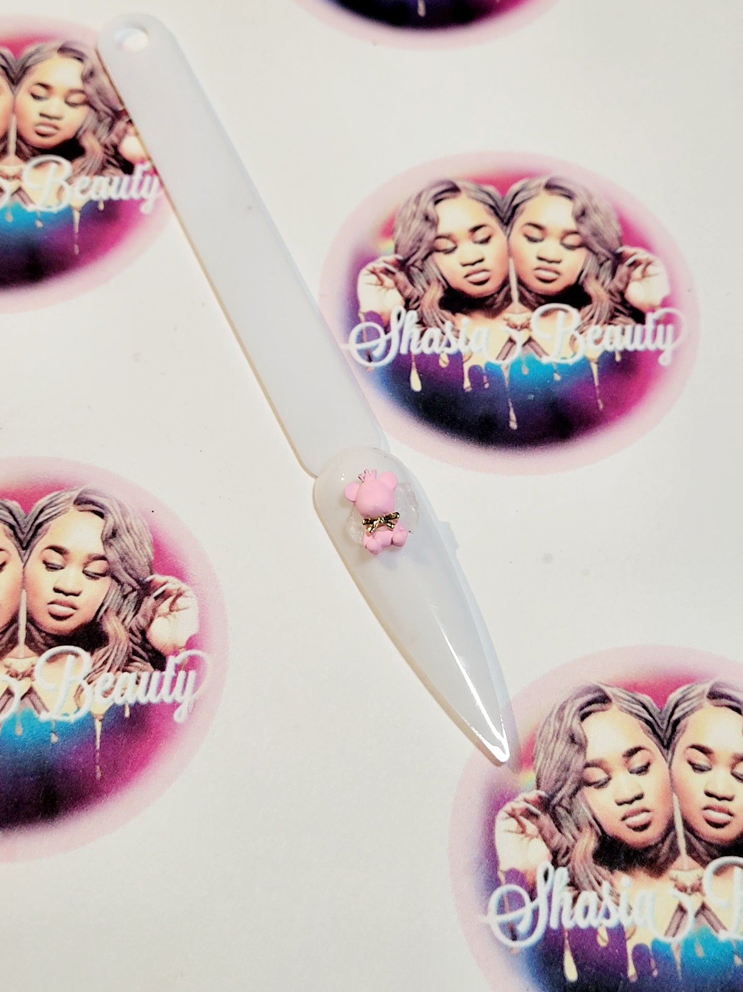 Pink Royal Bear Nail Charm #155