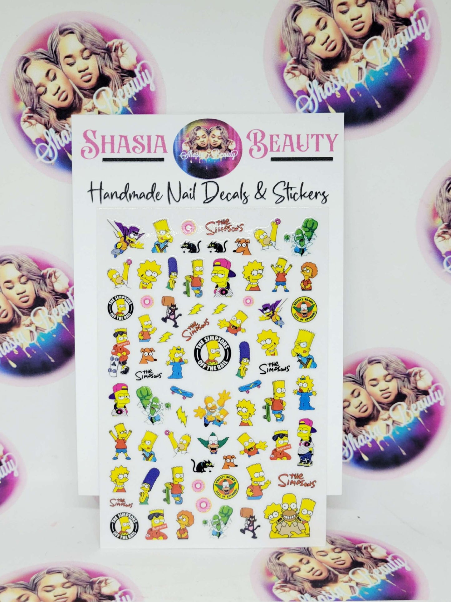 Simpsons Crew Cartoon Nail Stickers