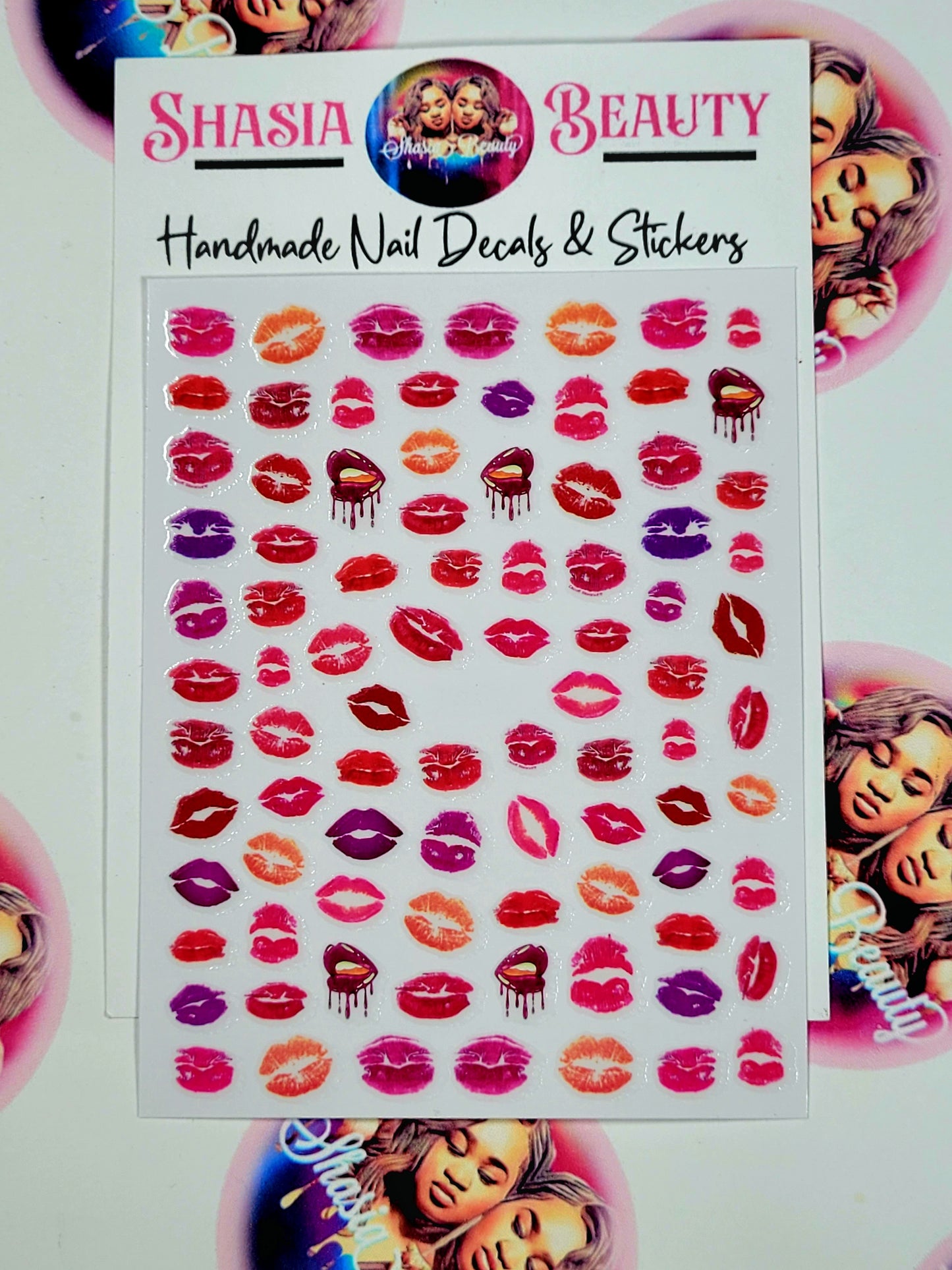I Love You Kisses π Nail Stickers 2pc Bundle