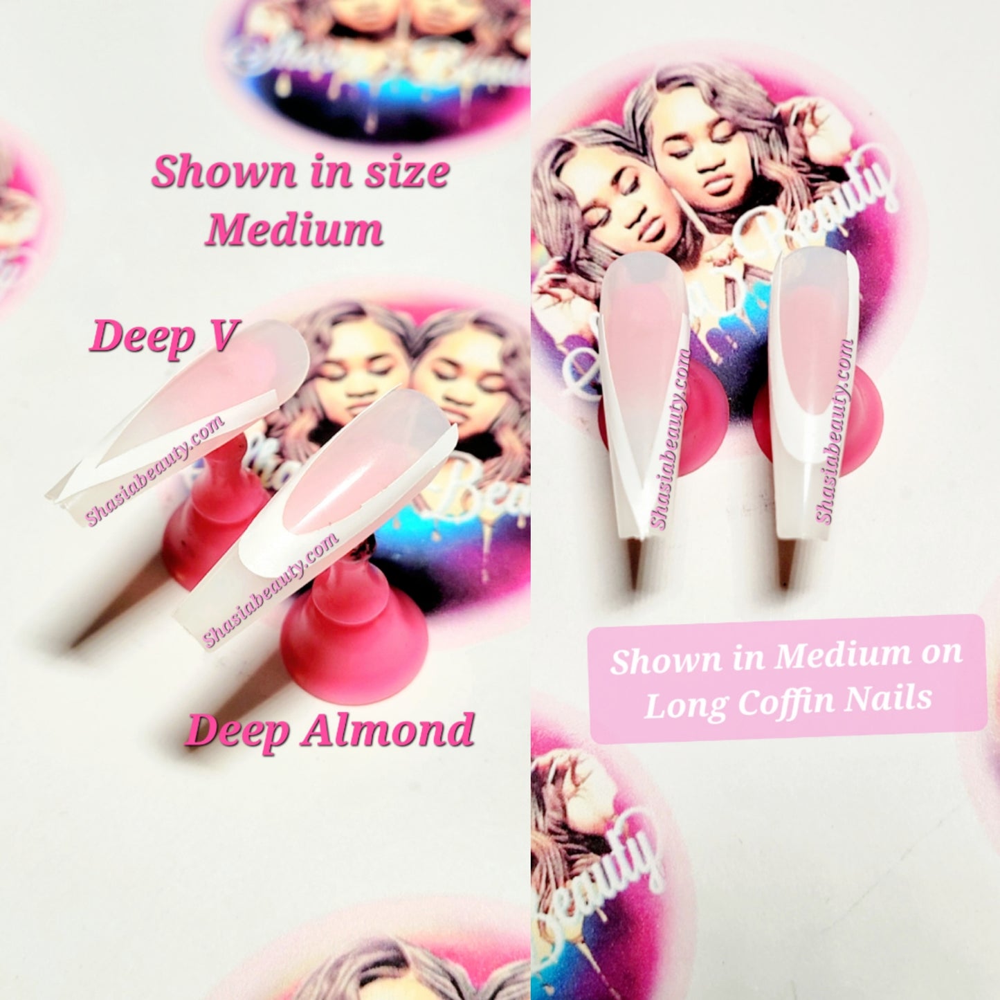 Deep Almond Frenchie Nail Stencil Guide