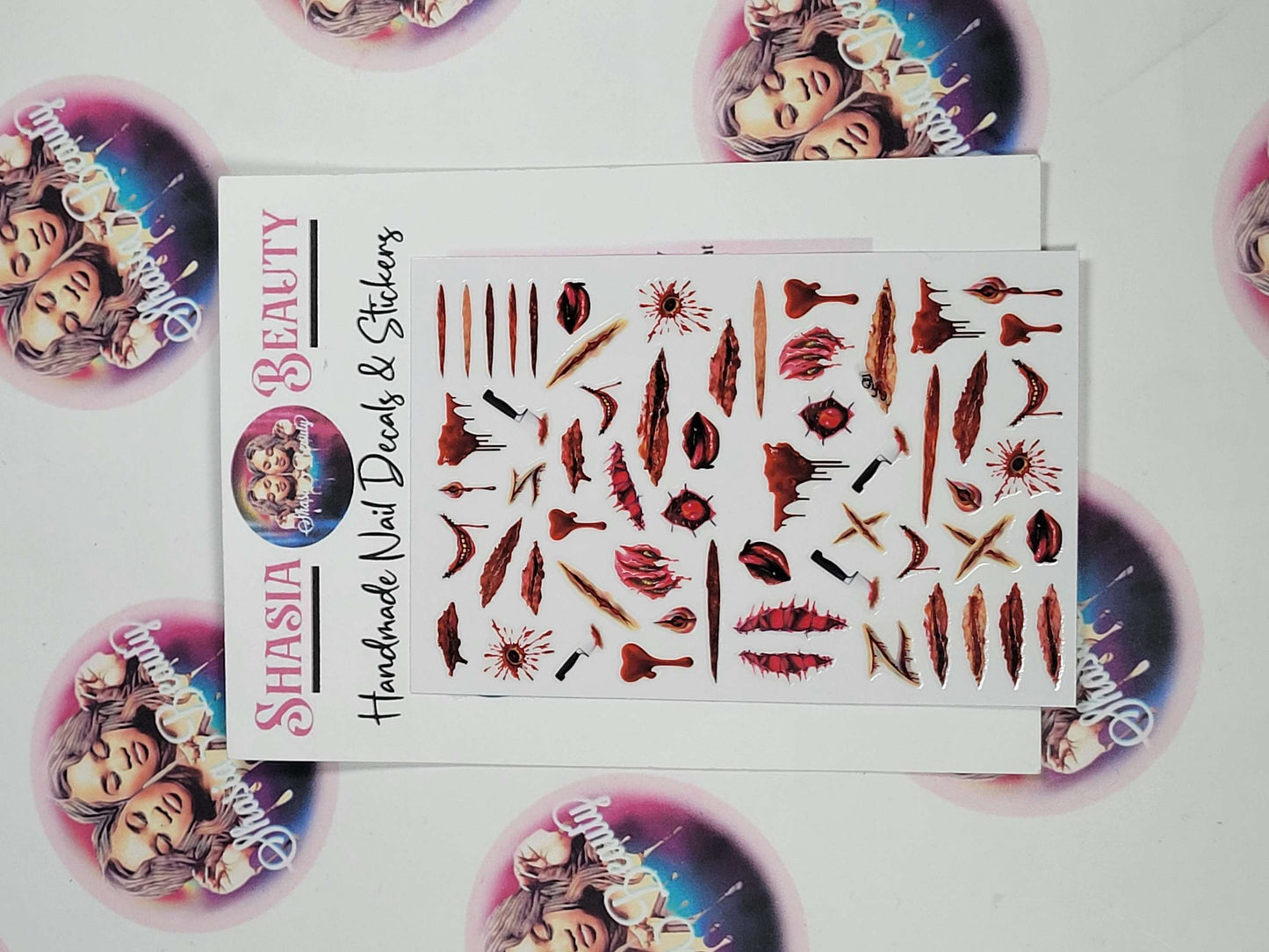 Bloody Wounds Halloween Nail Stickers