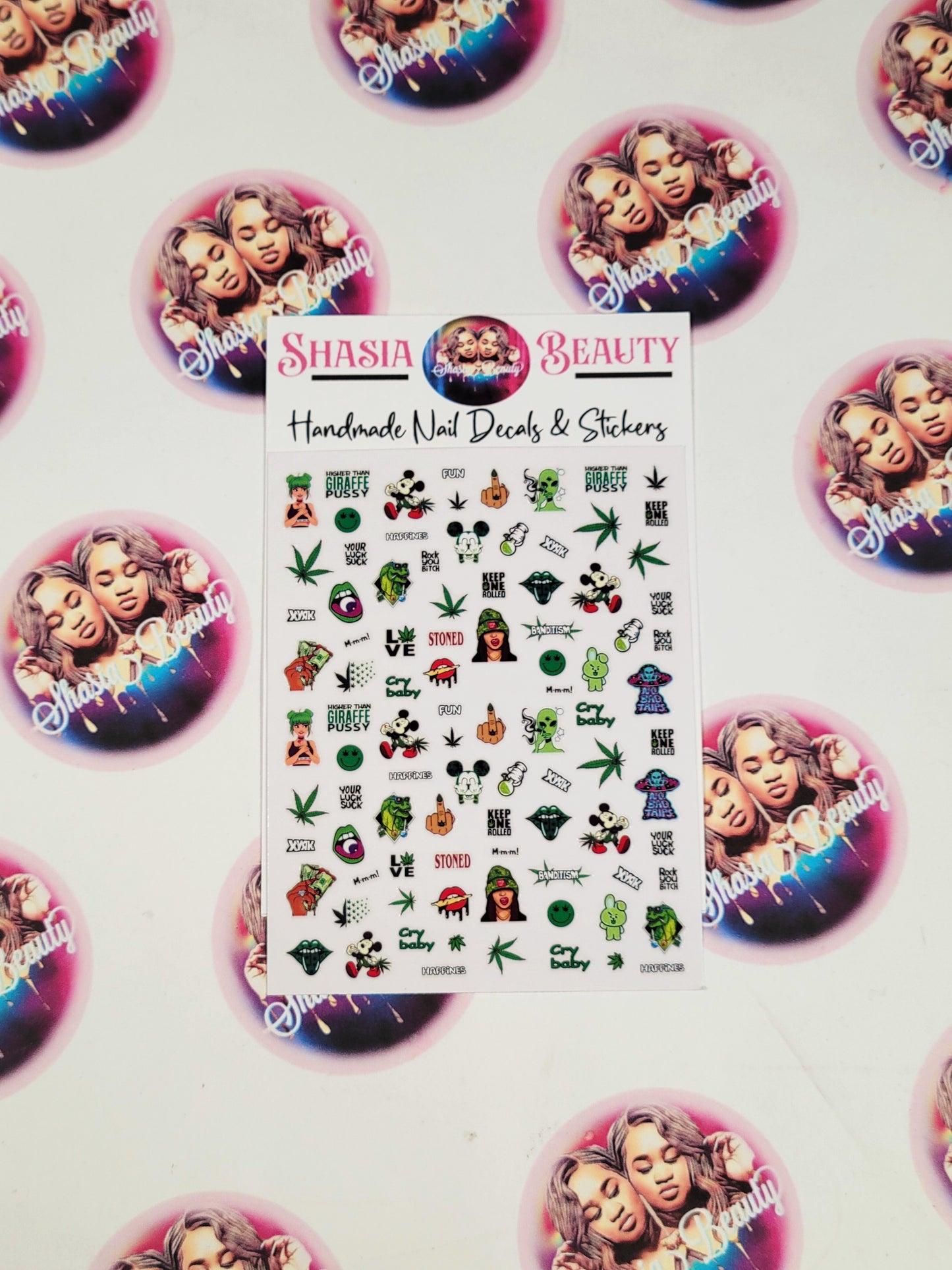 420 Stoner Girl Mix Nail Stickers